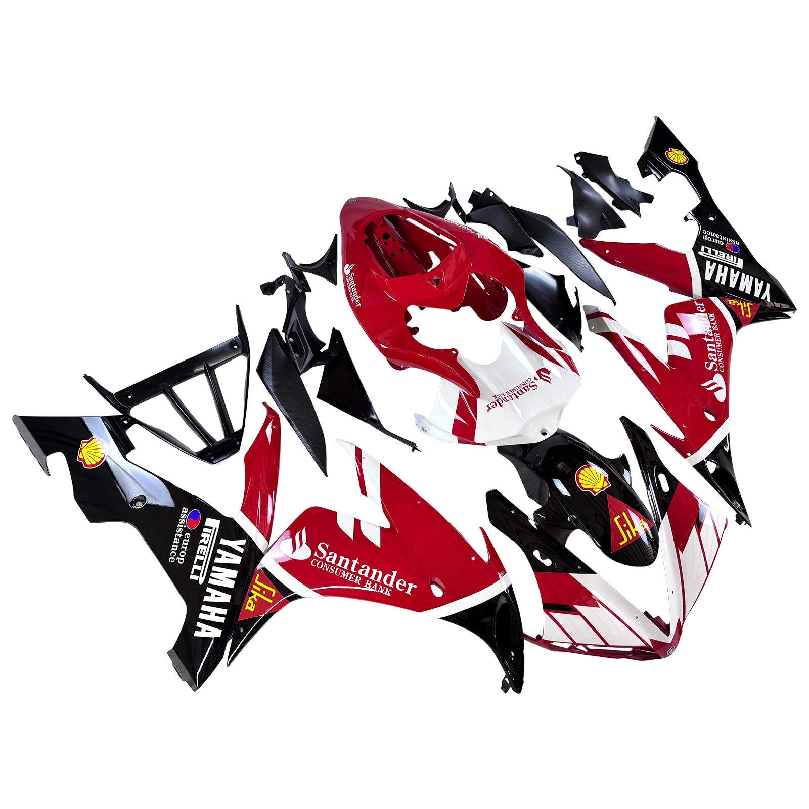 Amotopart 2004-2006 Yamaha YZF 1000 R1 Red White Yellow Fairing Kit
