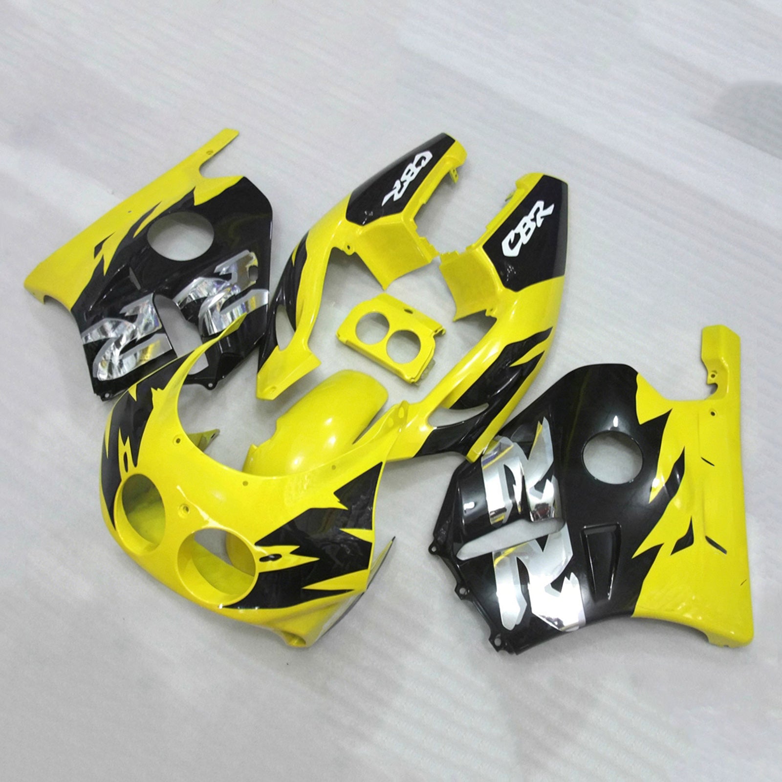 Amotopart 1990-1998 Honda CBR250RR MC22 Yellow/Black Fairing Kit