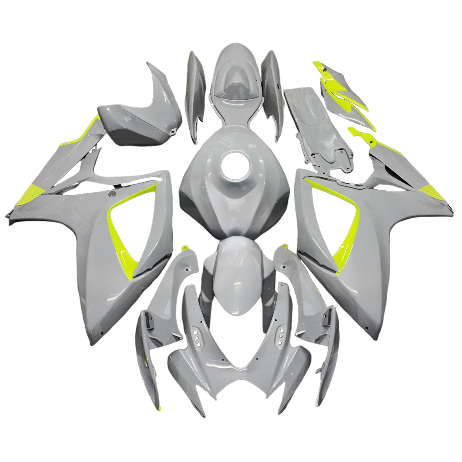 Amotopart 2006-2007 Suzuki GSXR 600/750 Grey Yellow Fairing Kit
