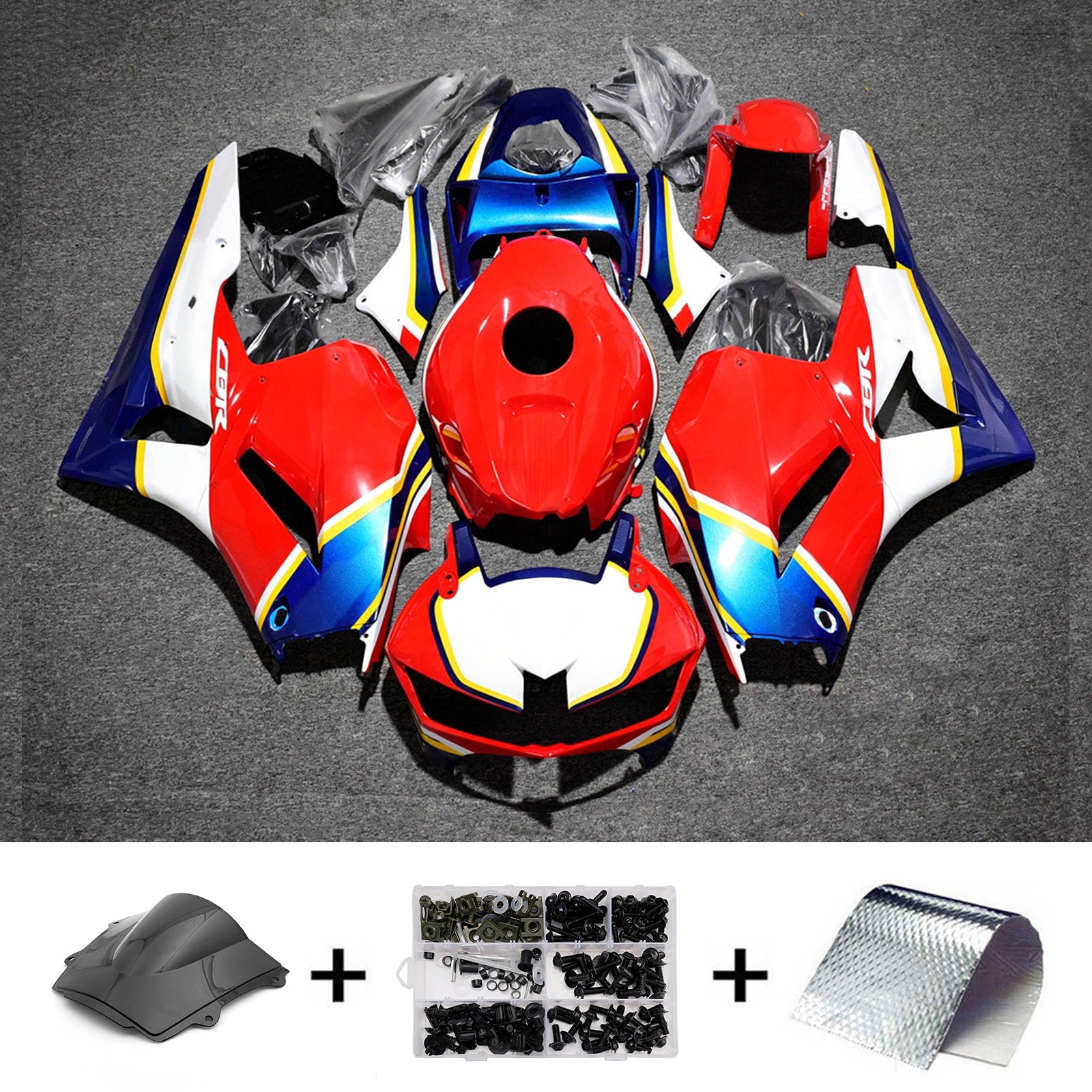 Amotopart 13-26 US ver. & 13-23 European ver. Honda CBR600RR Red Blue White Yellow Fairing Kit