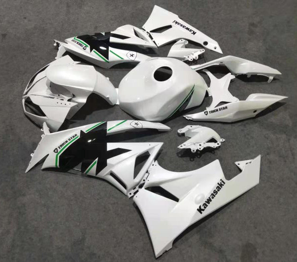 Amotopart Kit de carénage Kawasaki 2009-2012 ZX6R 636 vert Style2