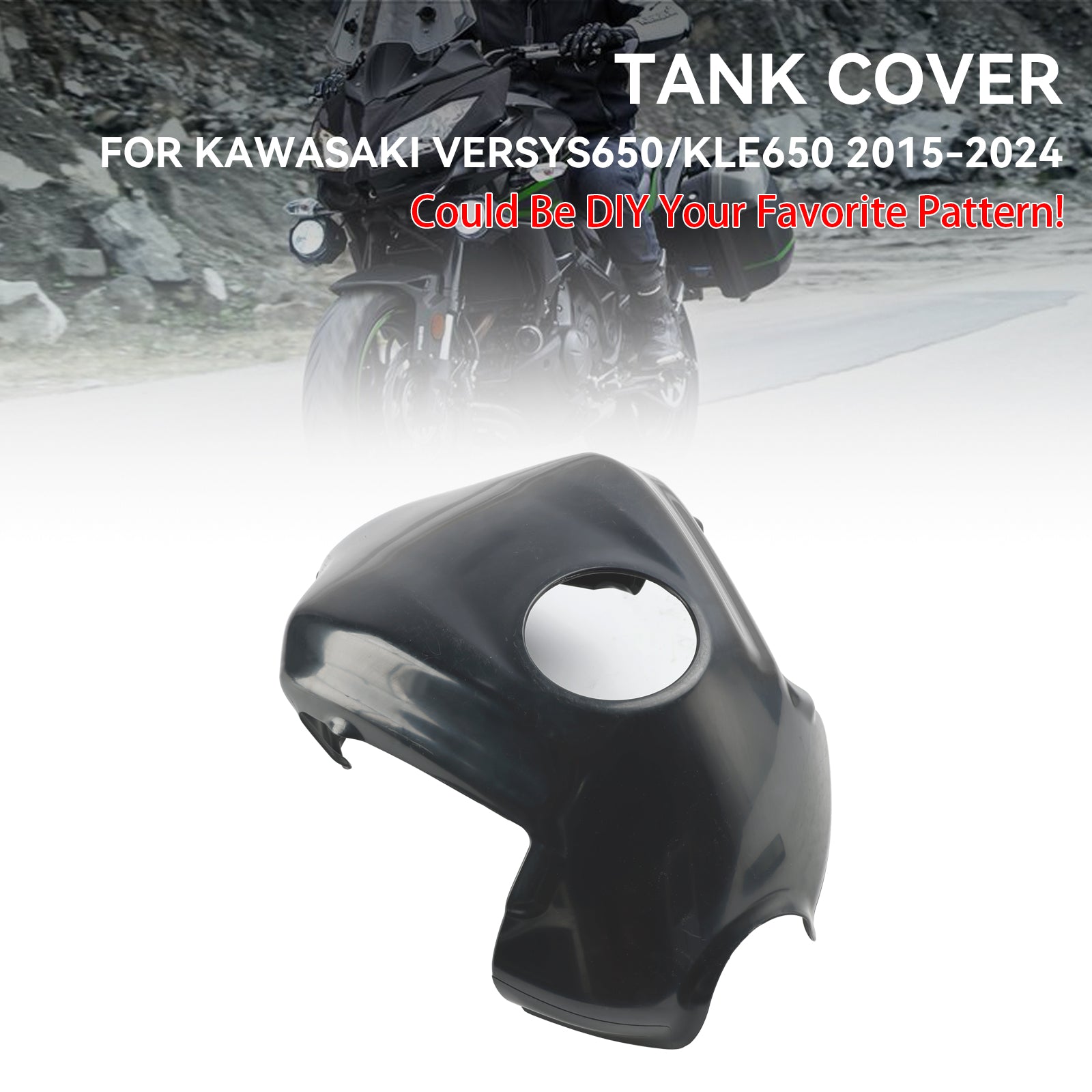 Amotopart 2015-2024 Kawasaki Versys 650 KLE Unpainted Gas Tank Cover Fairing unpainted