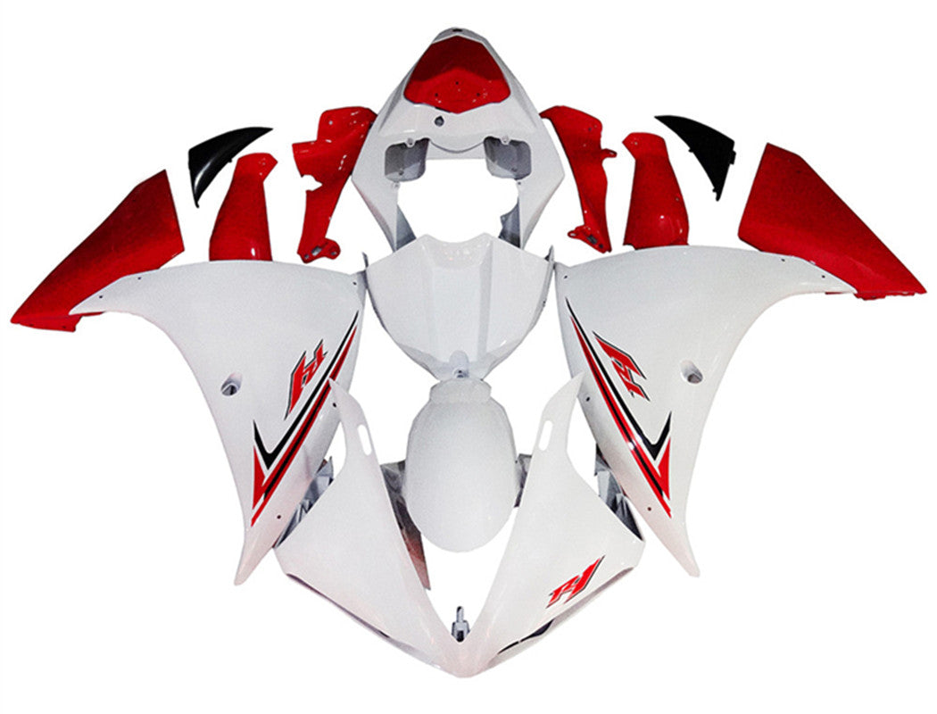 Kit de carenado Amotopart Yamaha YZF 1000 R1 2012-2014 rojo y blanco