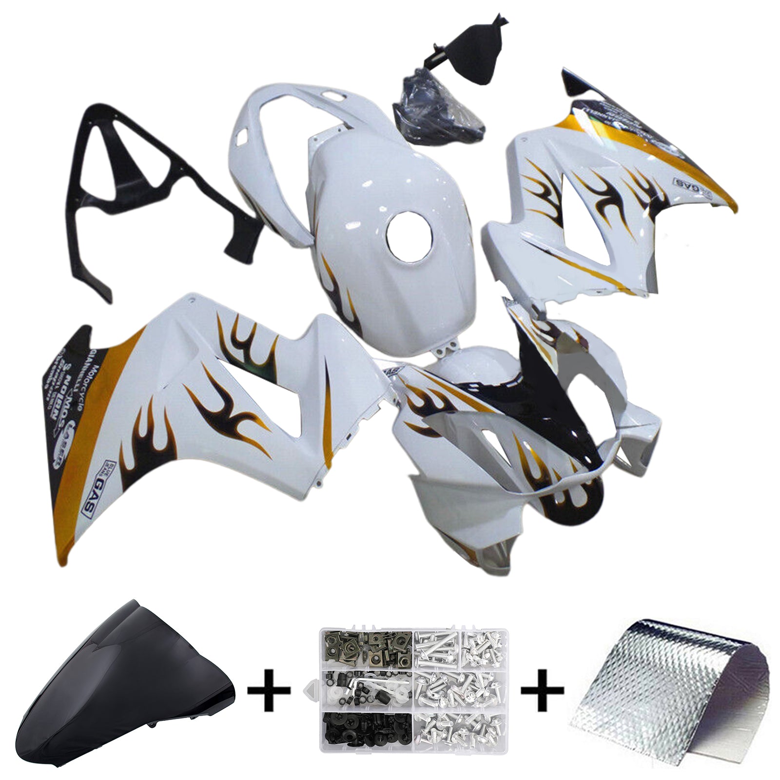 Kit carena Amotopart 2002-2013 Honda VFR800 bianco nero