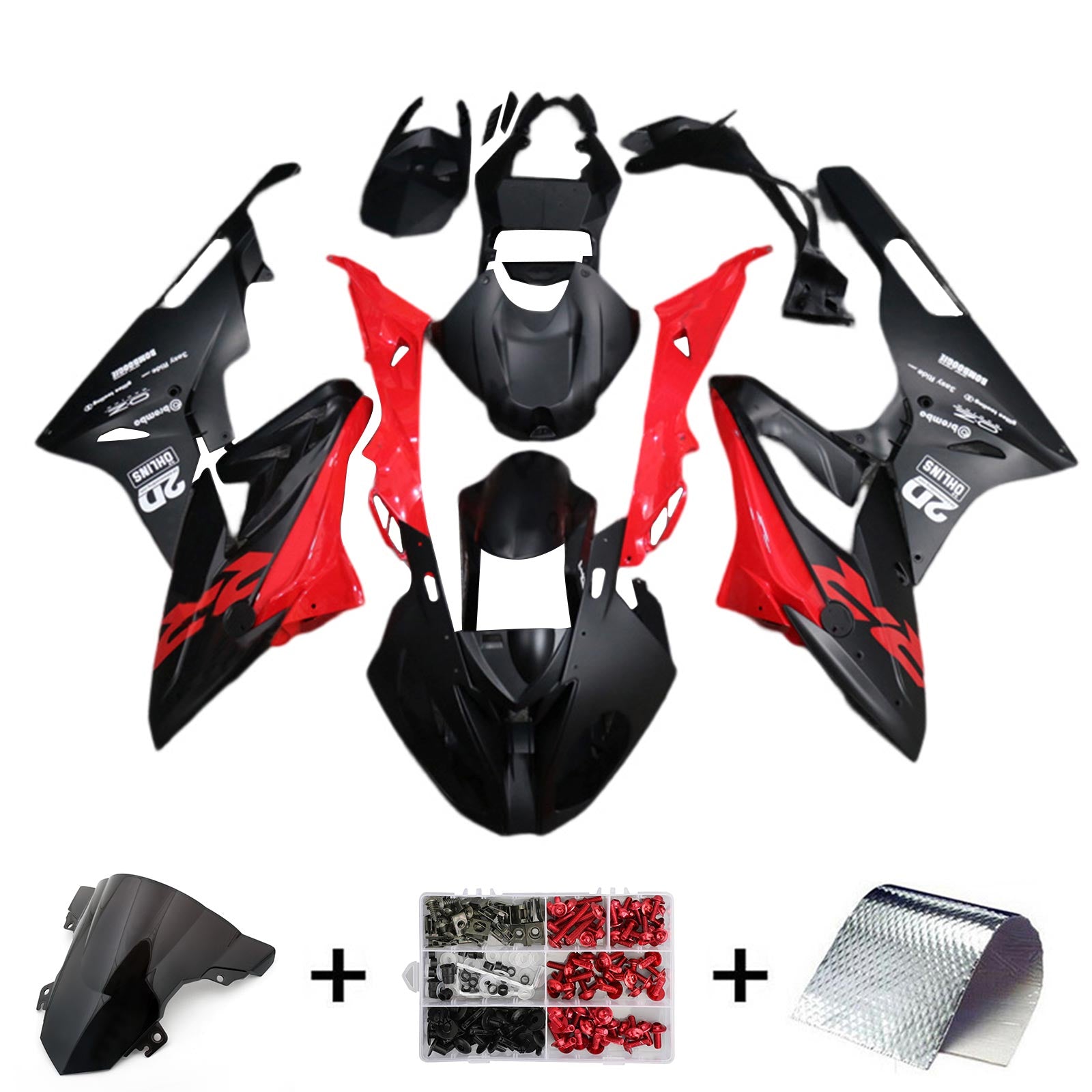 Amotopart BMW S1000RR 2015-2016 Red&Black Style7 Fairing Kit