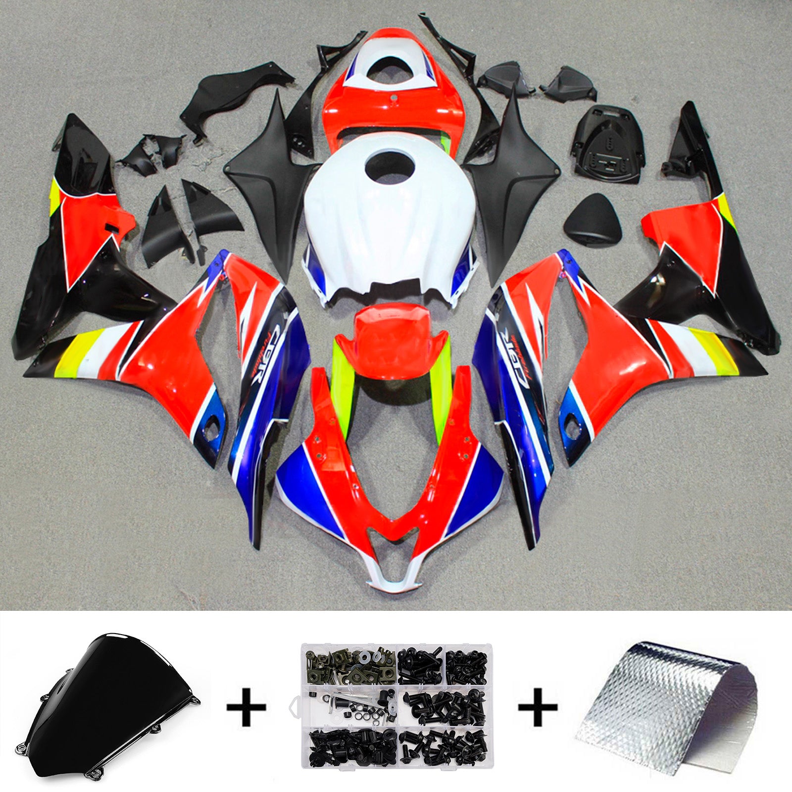 Amotopart 2007-2008 Honda CBR600RR rood blauw wit kuipset
