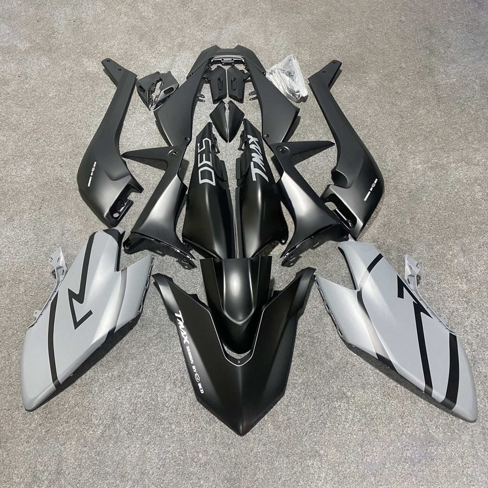 Amotopart 2015-2016 Yamaha T-Max TMAX530 Fairing Matte Black&Grey Style1 Kit