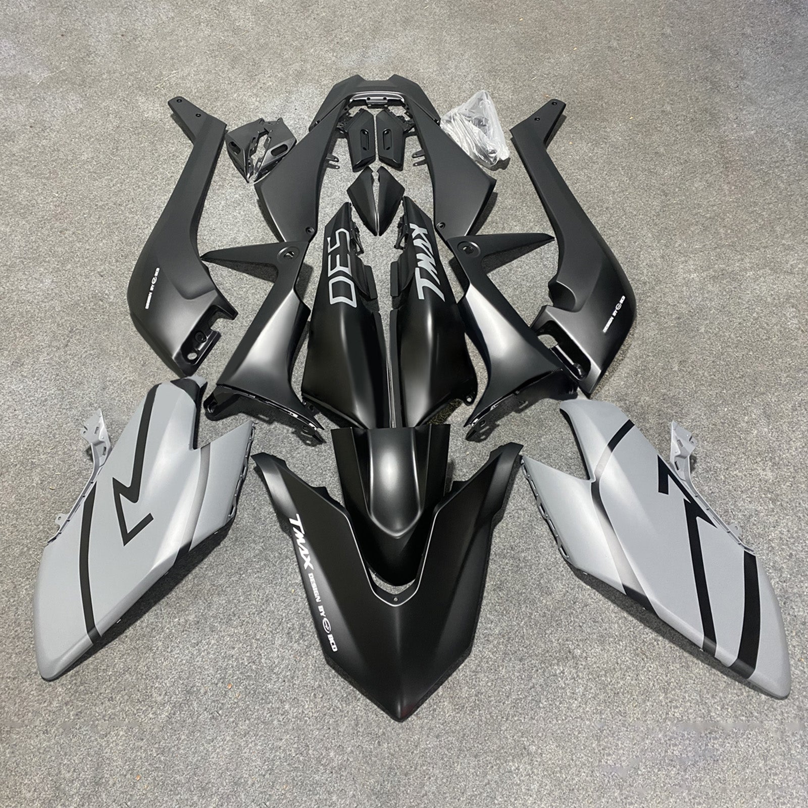 Amotopart 2015-2016 Yamaha T-Max TMAX530 carenatura nero opaco e grigio Style1 Kit