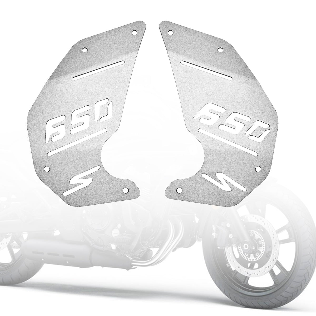 Engine Side Plate Cnc Panel Cover Silver For Kawasaki Vulcan S En650 Vn650 15-22