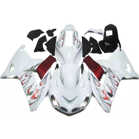 Amotopart 2006-2011 Kawasaki ZX14R ZZR1400 White Black Fairing Kit