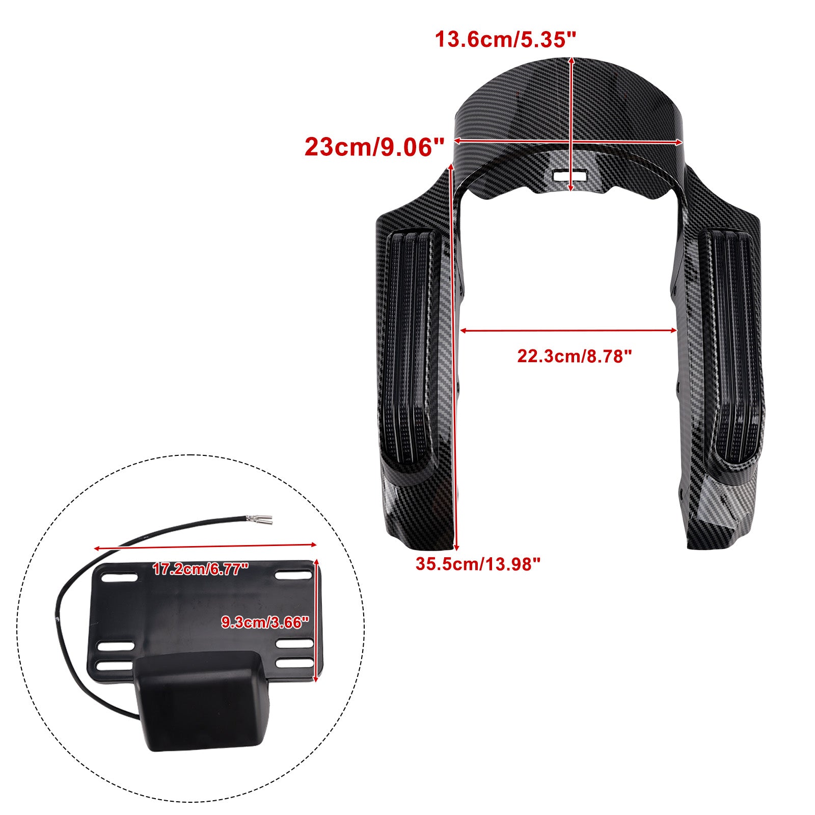 Passend für 2014 Touring Road King FLHR Street Glide Heckfender mit LED-Beleuchtung