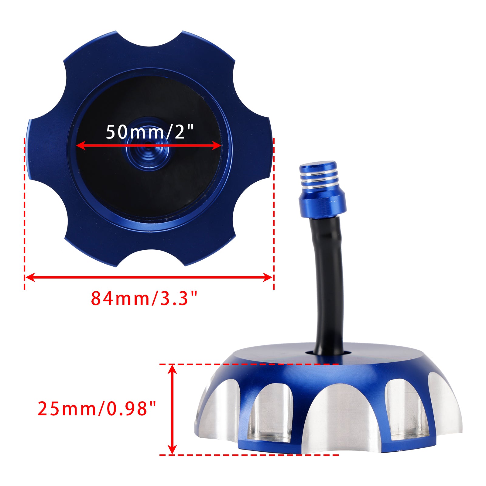 Honda Crf110f Crf125f Crf150f Crf230f 03-2017 Fuel Gas Tank Cap W/Vent Hose