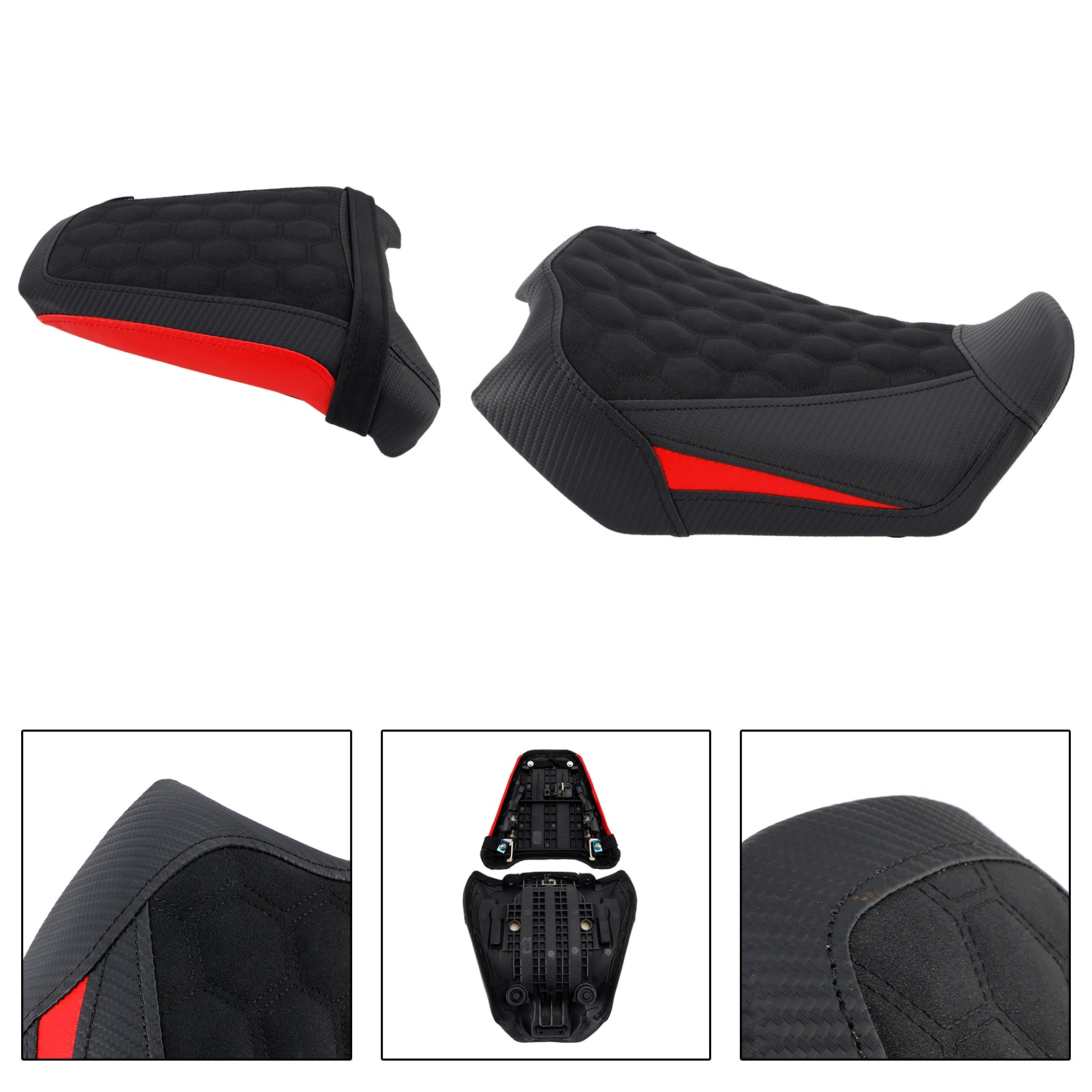 24-25 Honda Cb650R Cbr650R Front&Rear Raider Passenger Cushion Kit Red1