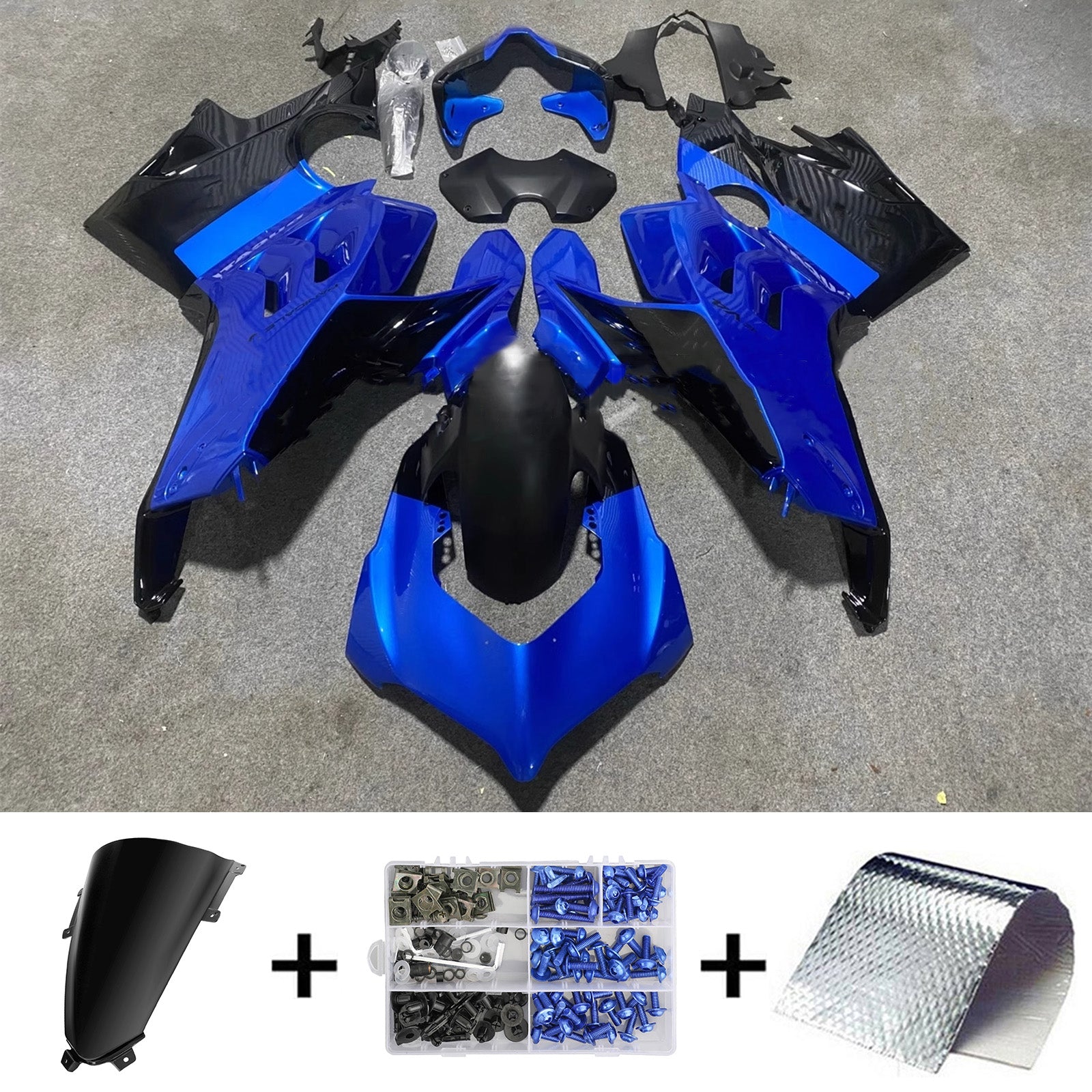 Amotopart Ducati Panigale 20–21 V4 V4S & 21–22 V4SP & 19–22 V4R Blau Schwarz Verkleidungsset