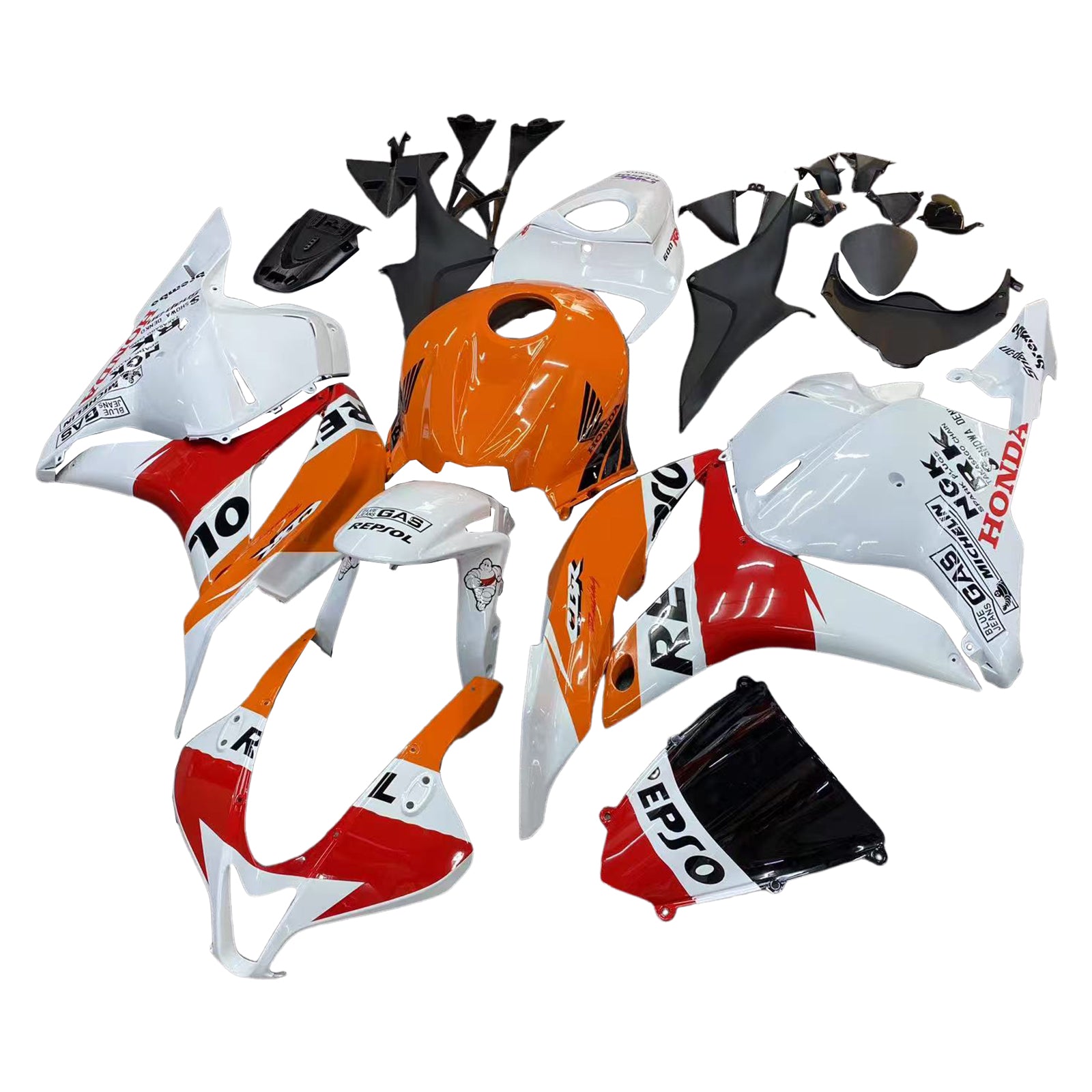 Amotopart 2009-2012 Honda CBR600RR Orange Red White Fairing Kit