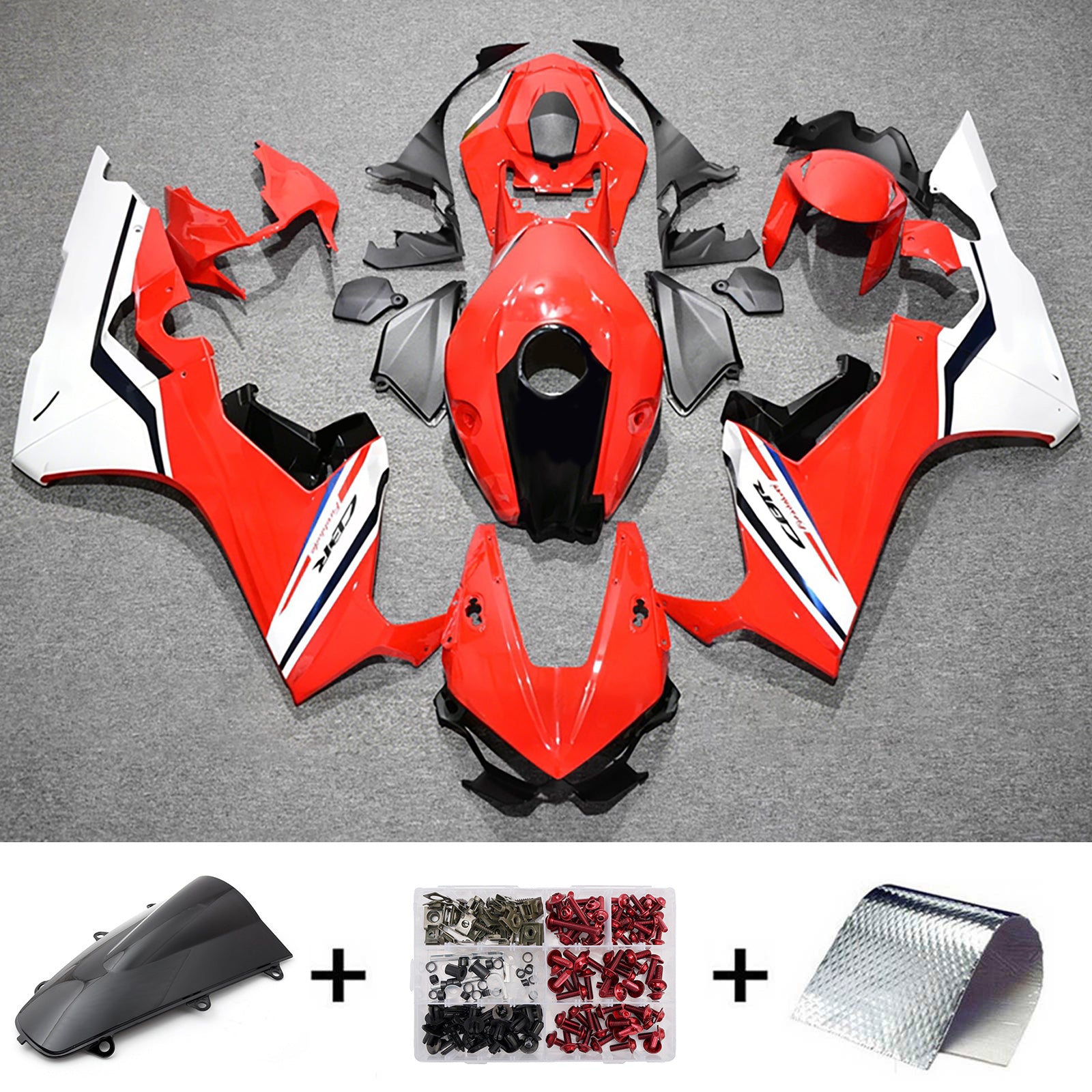 Amotopart 2017-2026 Honda CBR1000RR White/Orange Fairing Kit