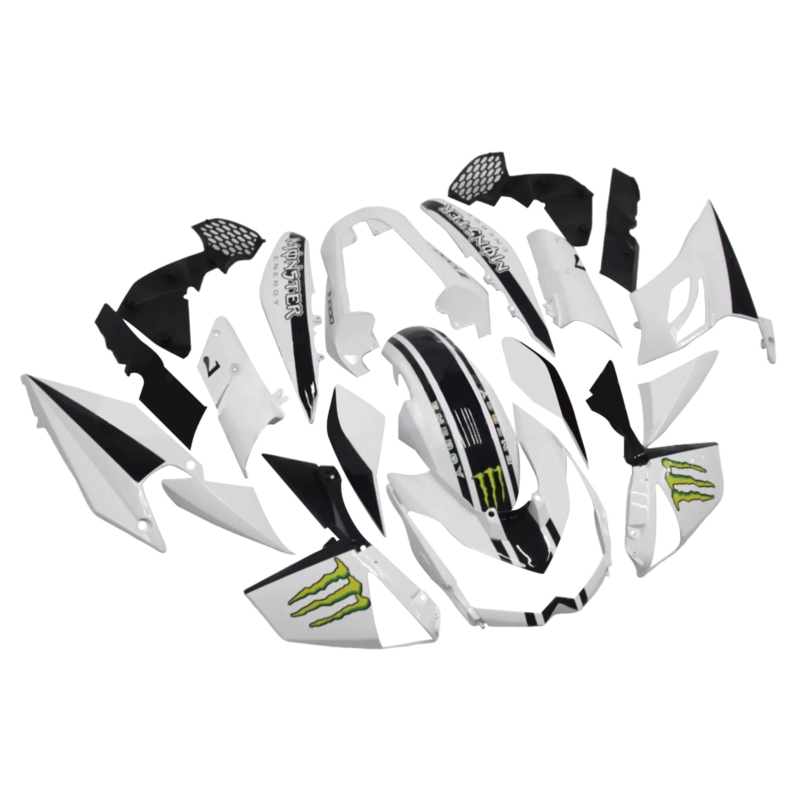 Kit carena Amotopart 2010-2013 Kawasaki Z1000 nero bianco