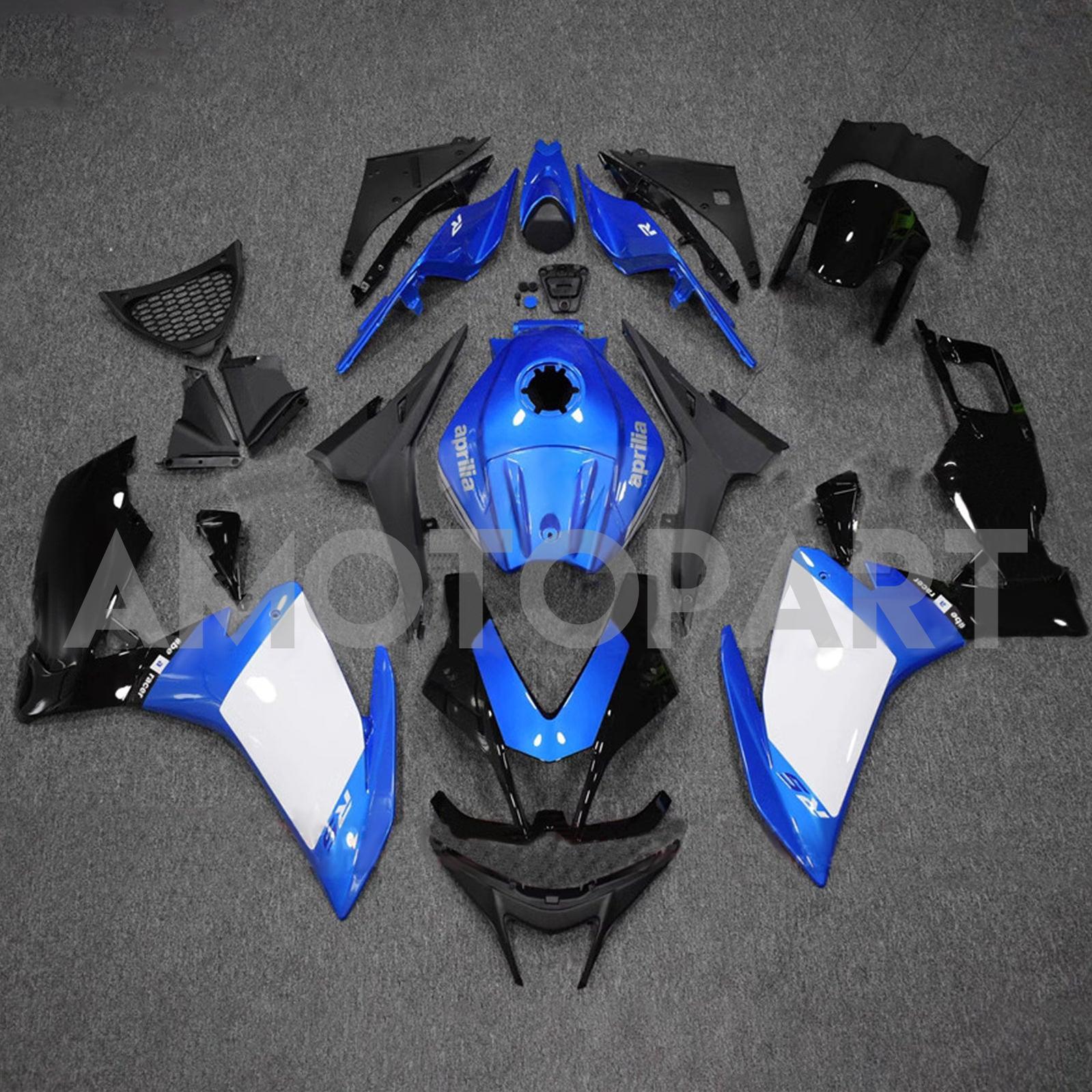 AMOTOPART 2012-2016 APRILIA RS4 / 125 /50 GLOSSY BLACK BLÅ VIT FAIRING KIT