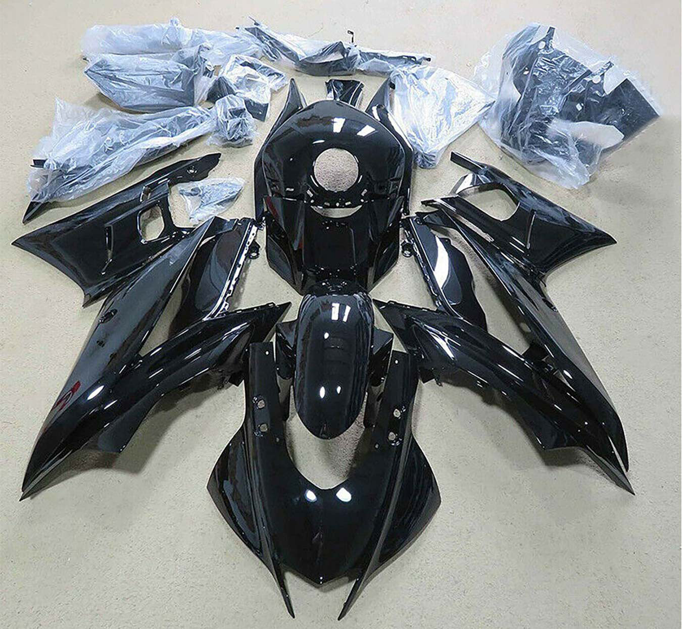 Amotopart 2019-2021 Yamaha YZF R3/R25 Glossy Black Fairing Kit