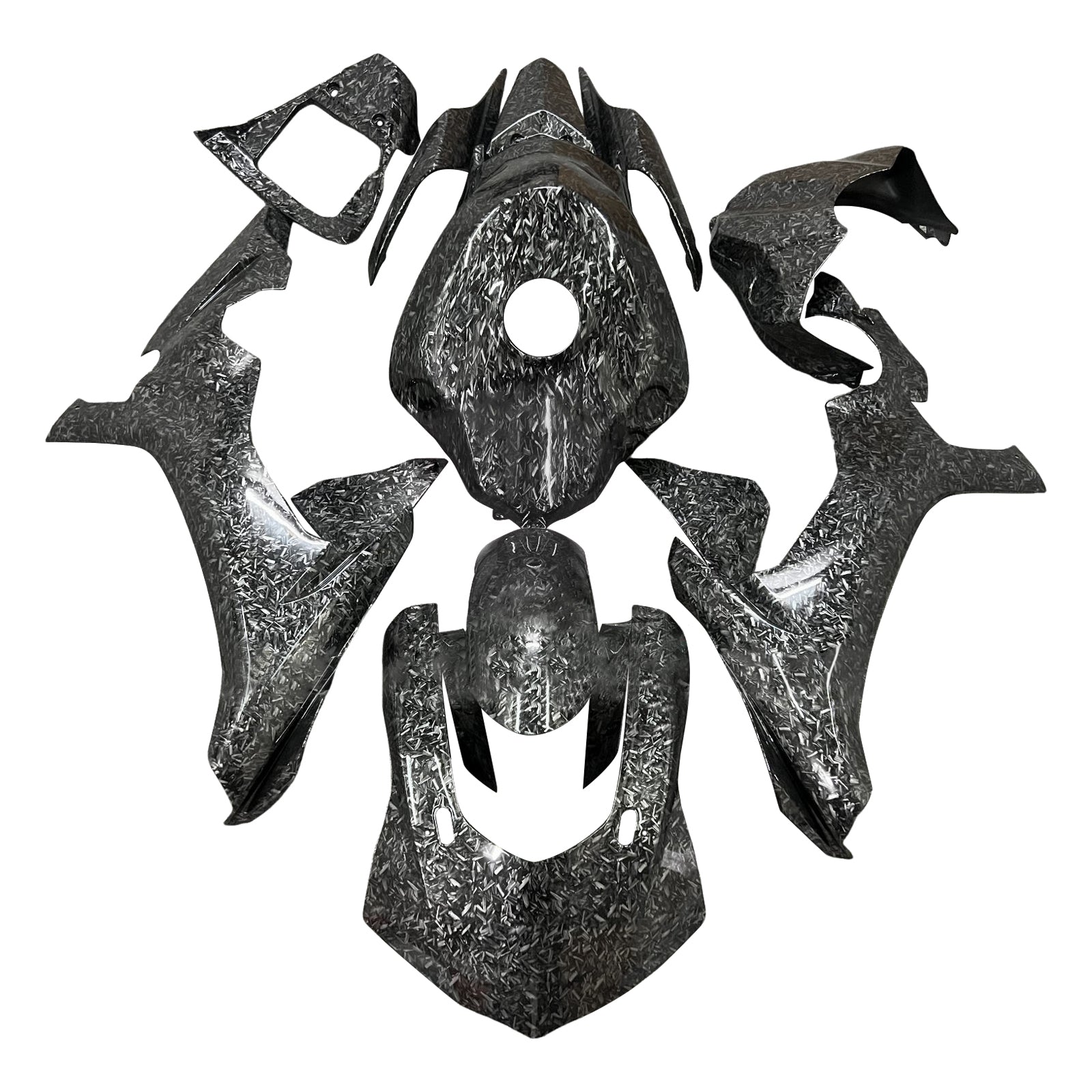 Amotopart 2015-2019 Yamaha  YZF-R1 Forged Carbon Fiber Pattern Black Fairing Kit