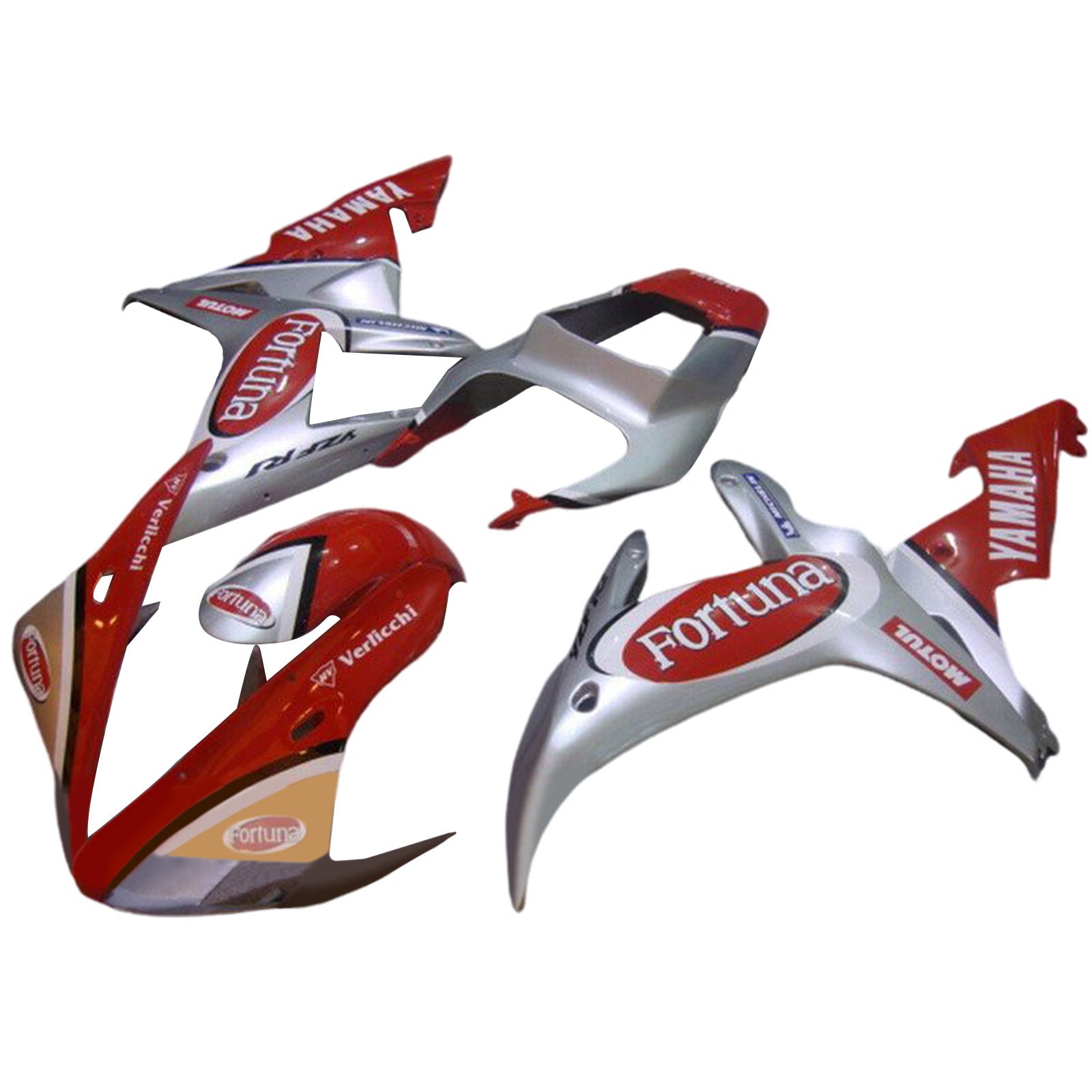 Amotopart 2002-2003 Yamaha YZF R1 Red Silver Fairing Kit