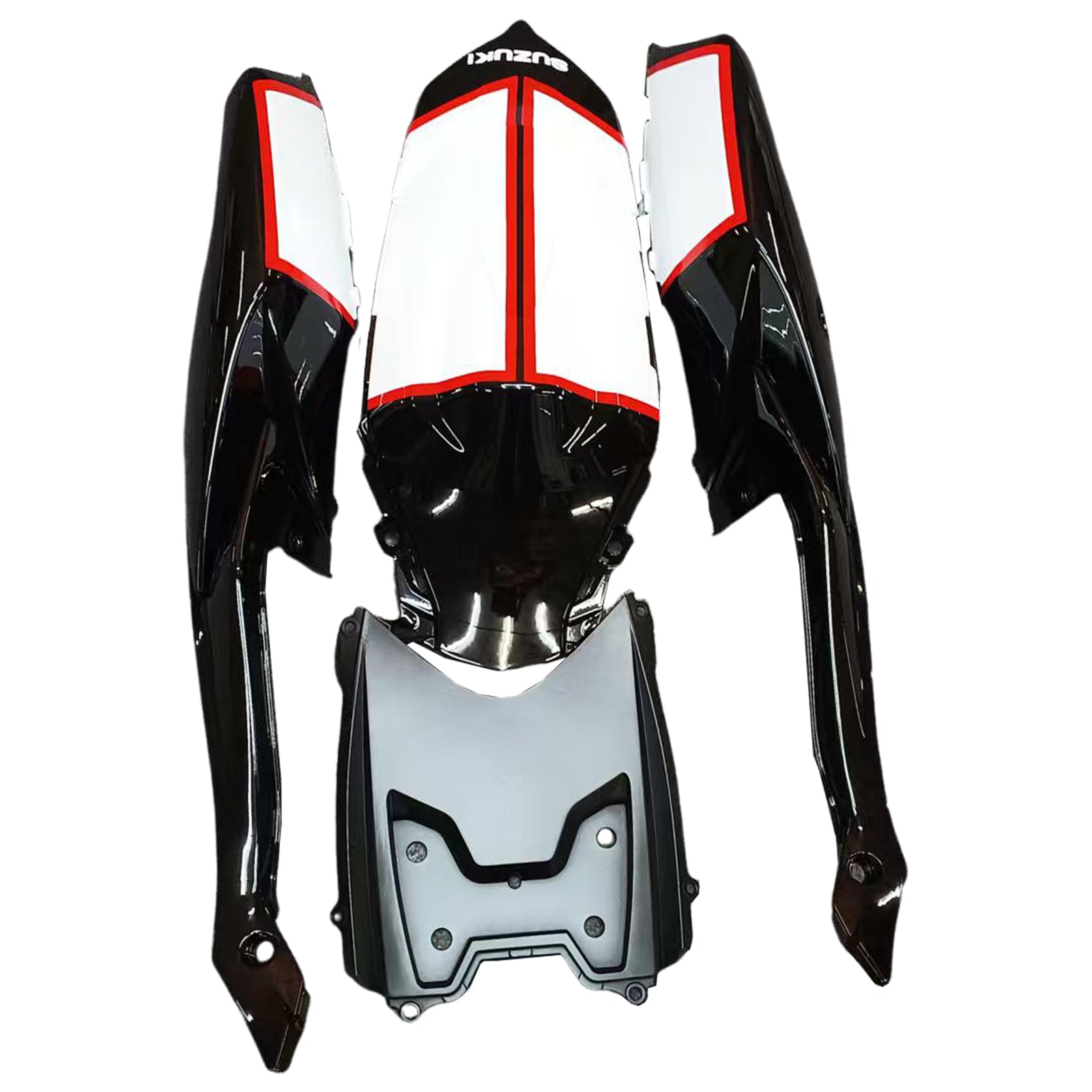 Amotopart 2008-2009 Suzuki GSXR 600/750 Black White Red Fairing Kit