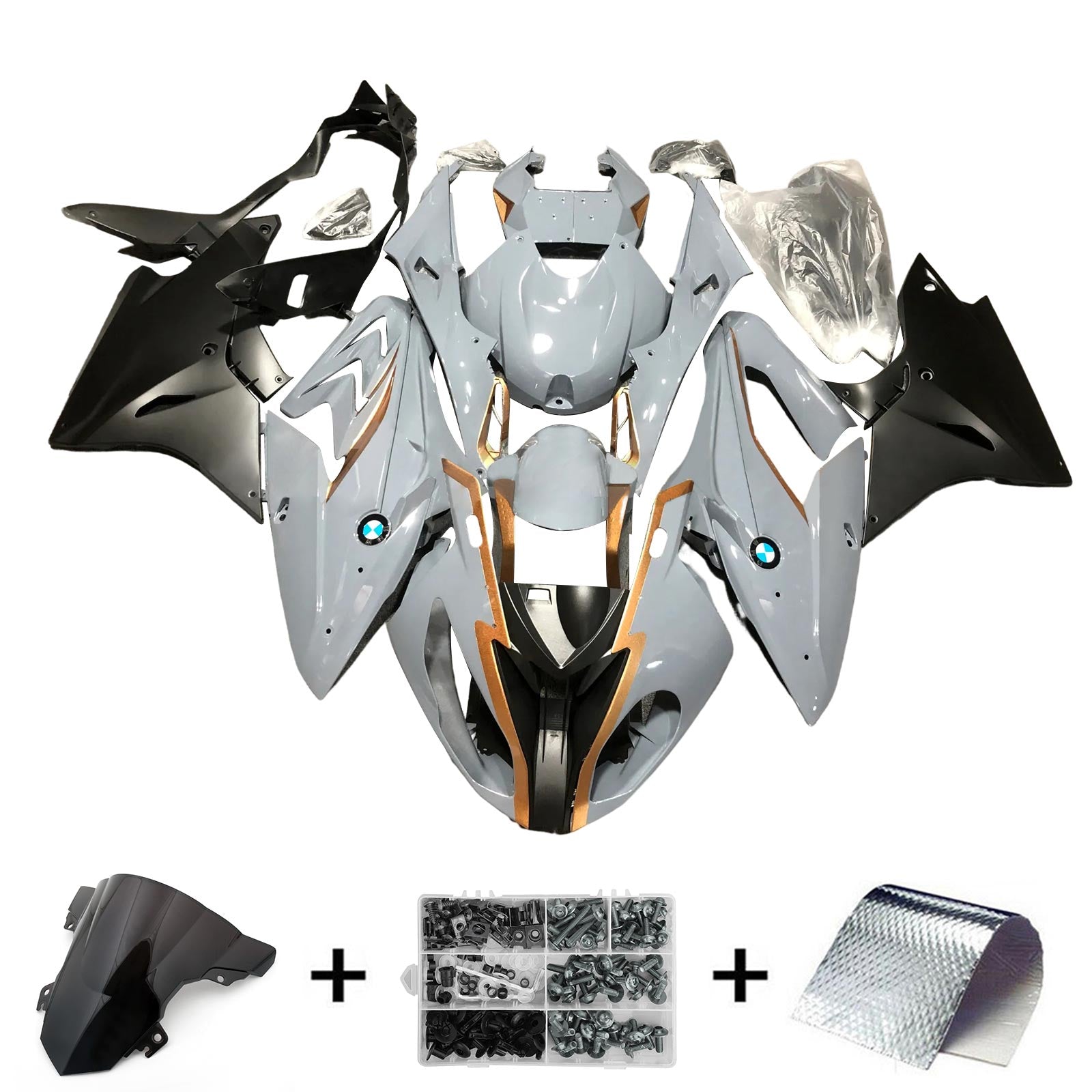 Amotopart BMW S1000RR 2017-2018 Grey Fairing Kit