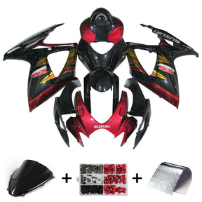 Amotopart 2006-2007 K6 GSXR 600/750 Suzuki Gloss Red&Black Fairing kit