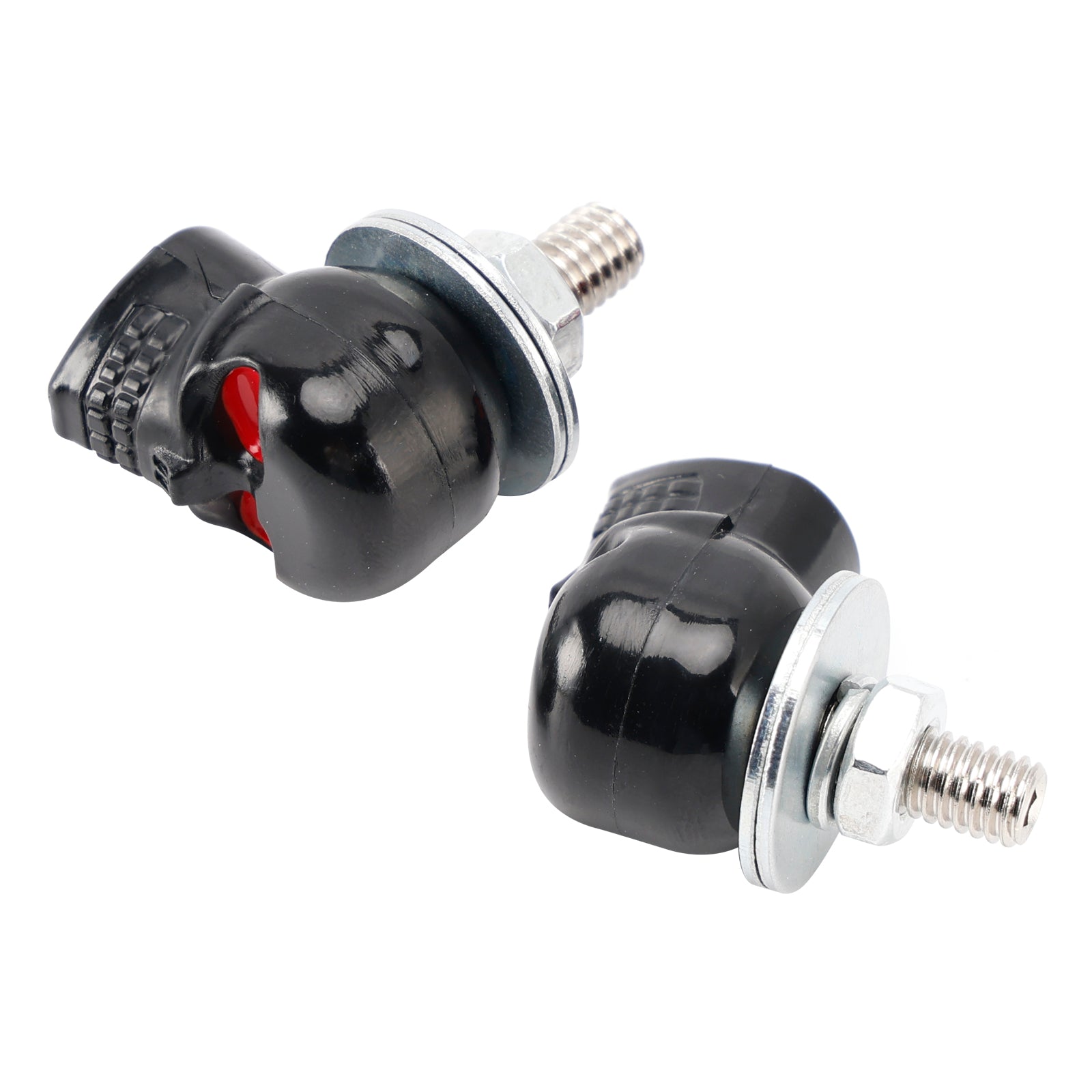 X4 M6 Plastic Custom Head Skull License Plate Frame Screws Bolts Hardware Black