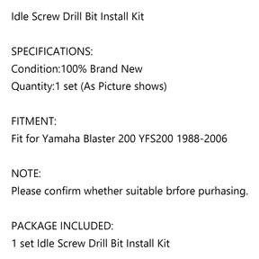 Idle Screw Drill Bit Install Kit fit for Yamaha Blaster 200 YFS200 1988-2006