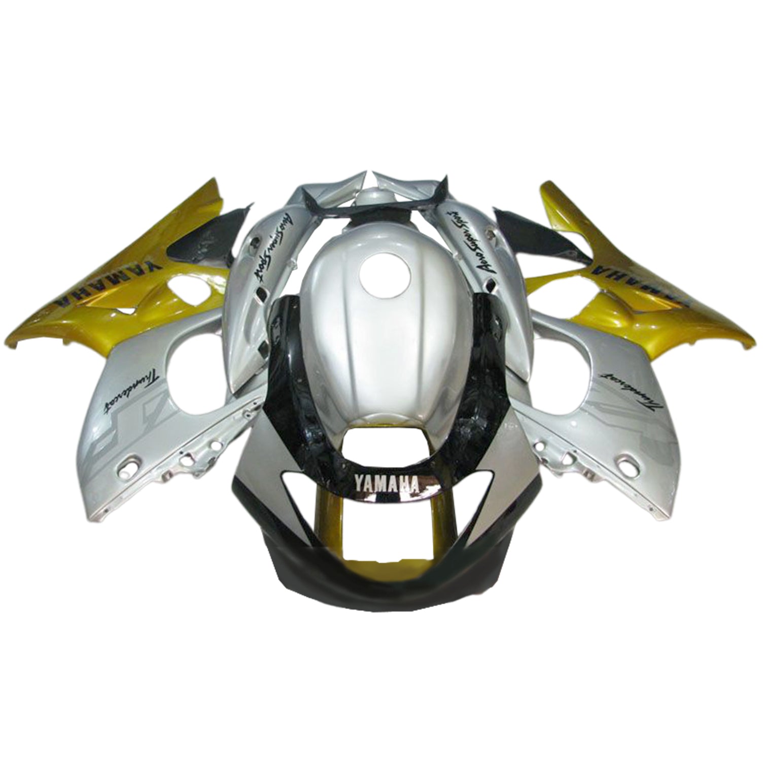 Amotopart 1996-2007 Yamaha YZF 600R Thundercat Silver Black Gold Fairing Kit