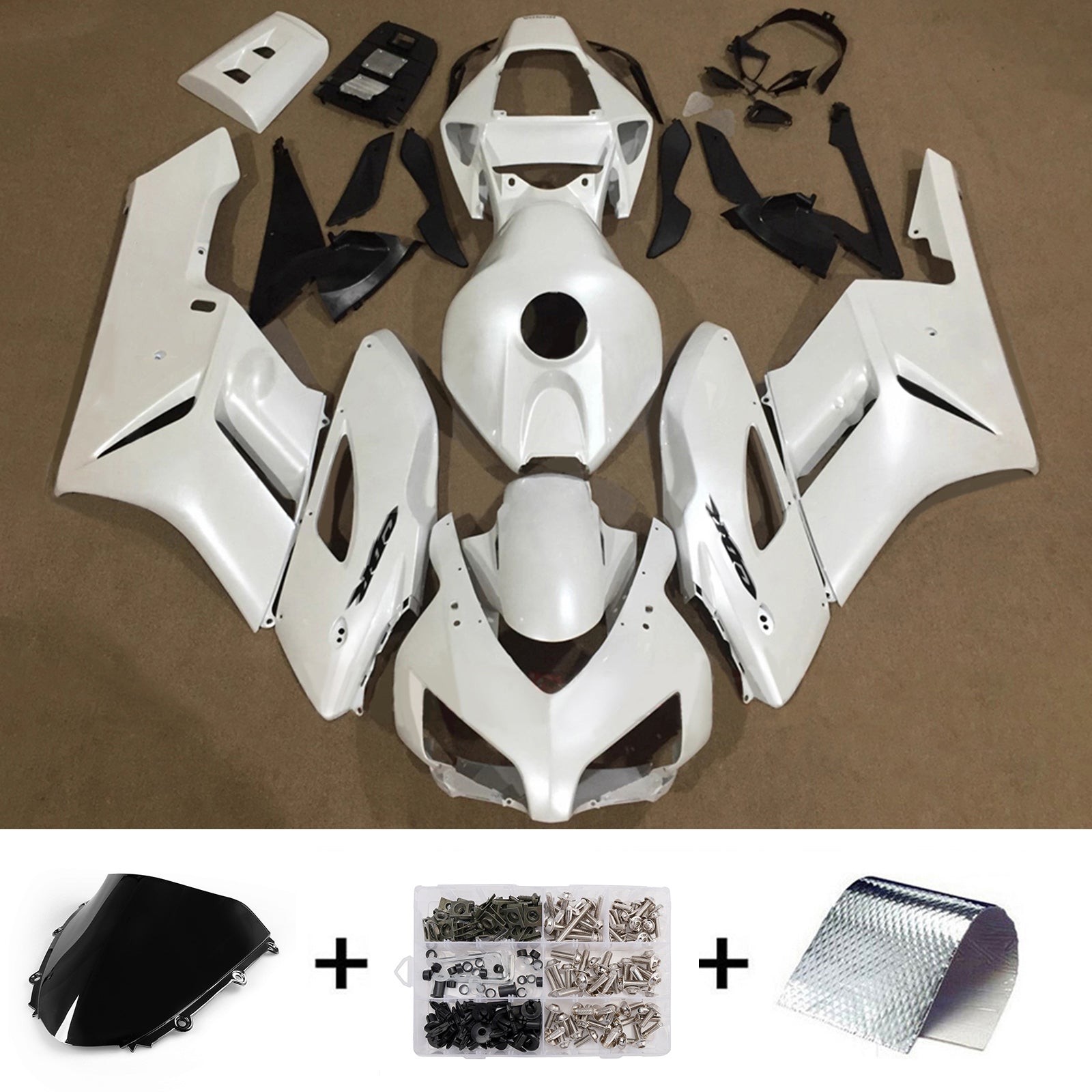 Zestaw białych owiewek Amotopart do Hondy CBR1000RR 2004-2005