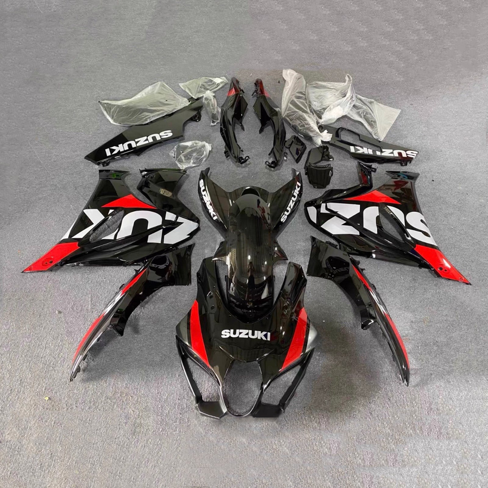 Amotopart 2017-2025 Suzuki GSXR1000 Black Red White Fairing Kit