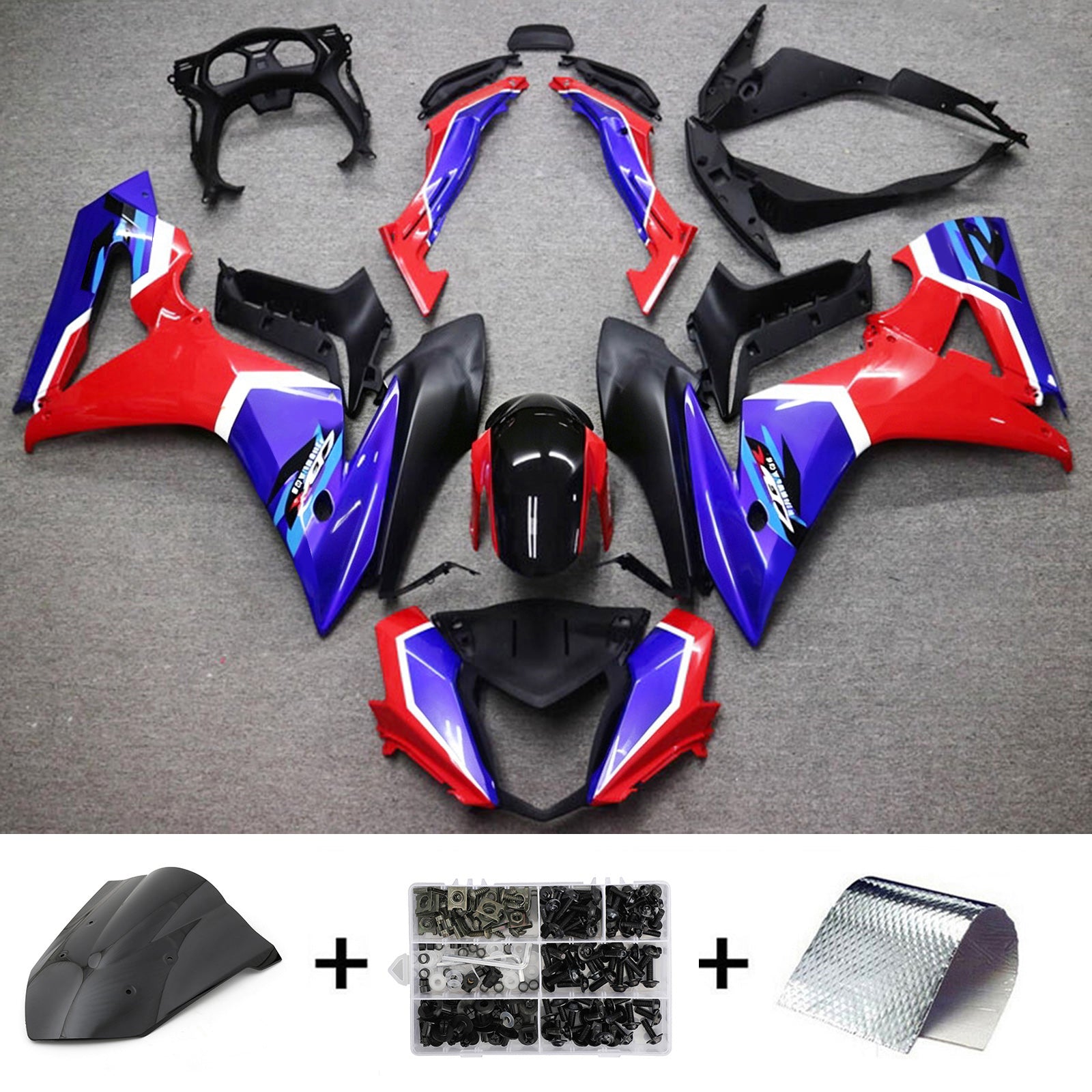 Amotopart 2014-2016 Honda CBR650F Blue/Red Fairing Kit