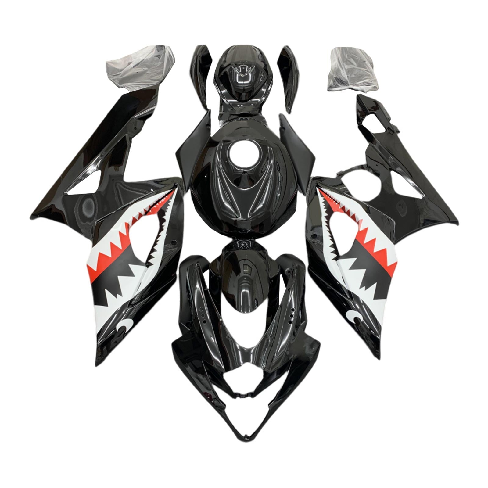 Amotopart 2005-2006 Suzuki GSXR1000 K5 Black Shark Teeth Fairing Kit