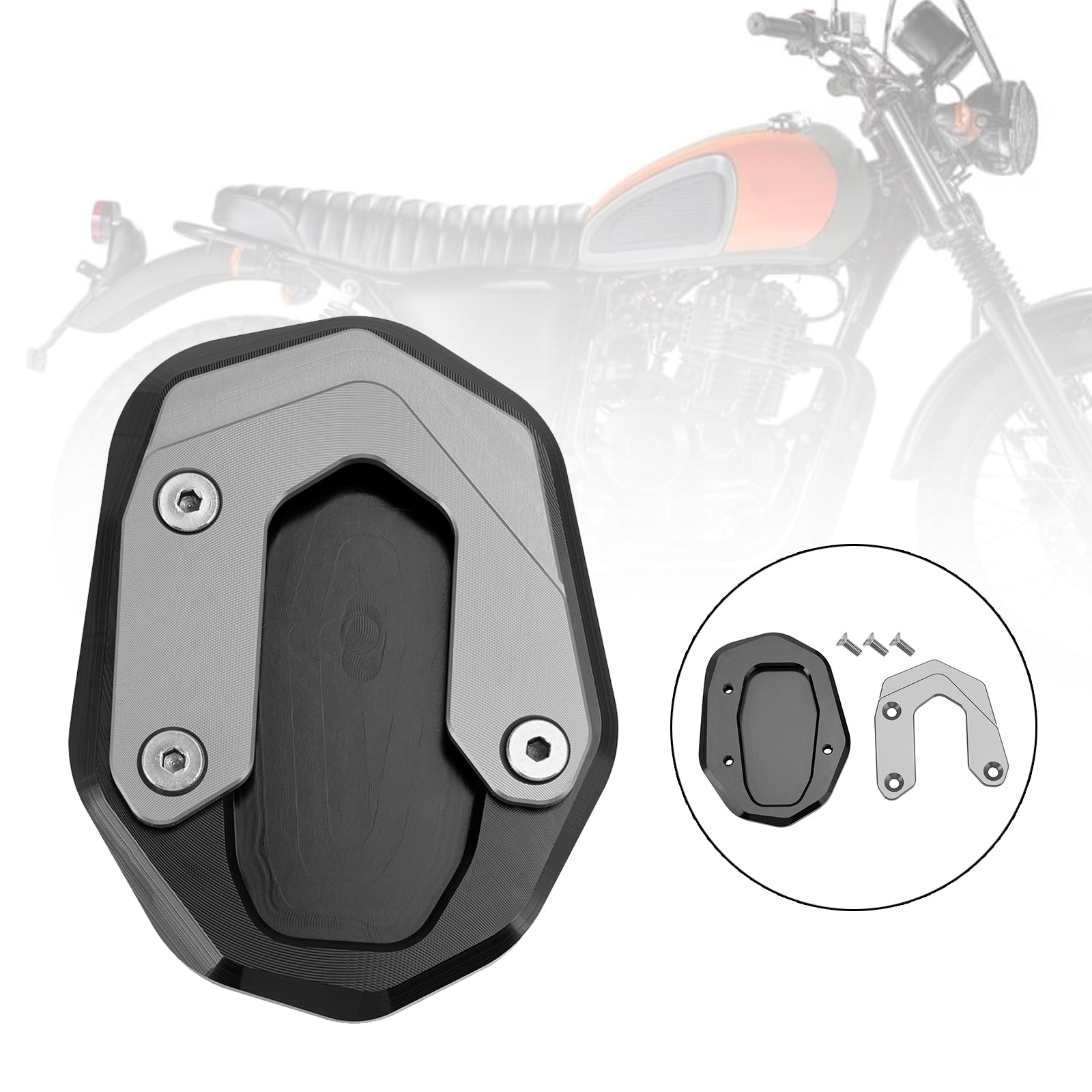 15-20 Ducati Scrambler 400/800/1100 Kickstand Enlarge Plate Pad