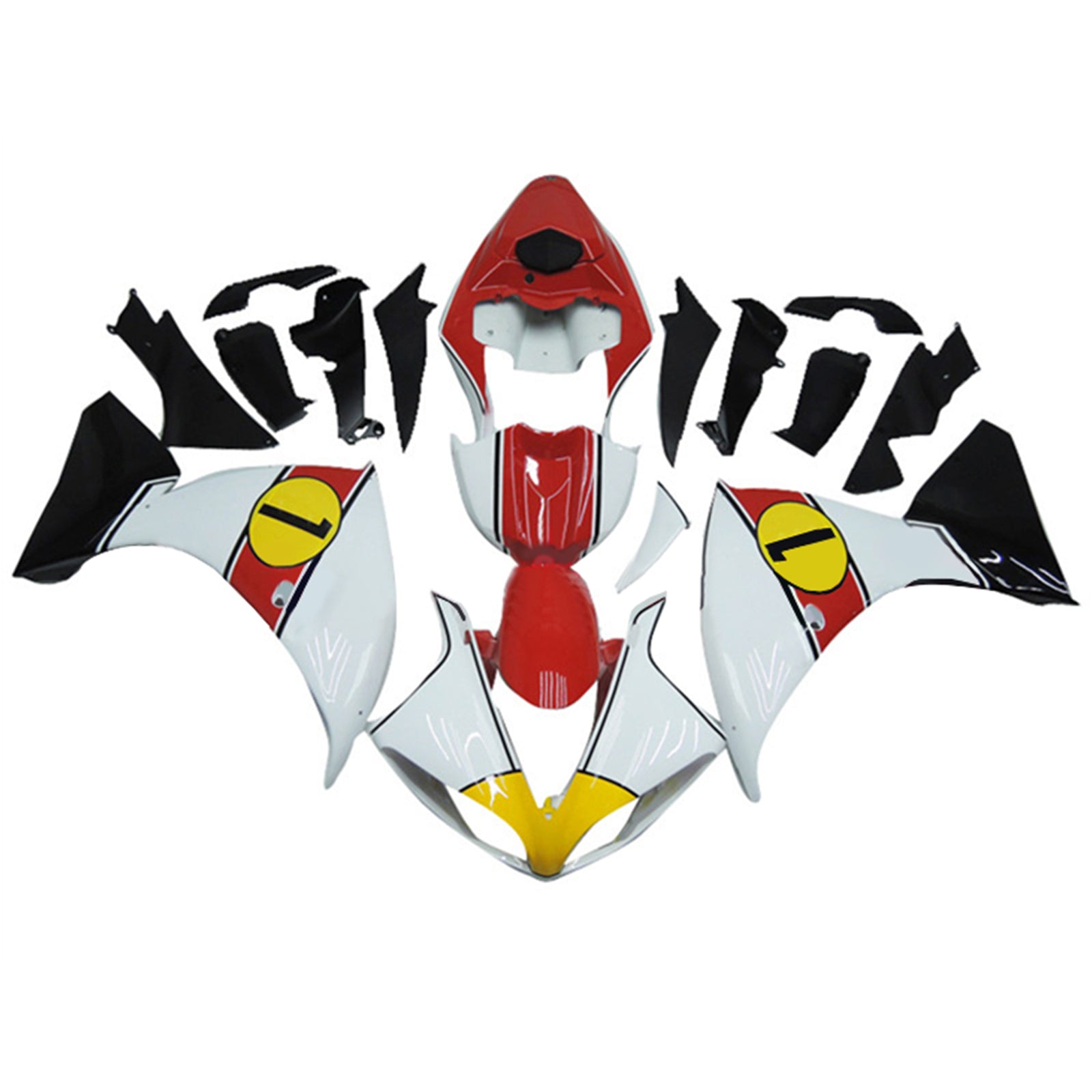 Amotopart 2009-2011 Yamaha YZF 1000 R1 Red&Yellow Fairing Kit