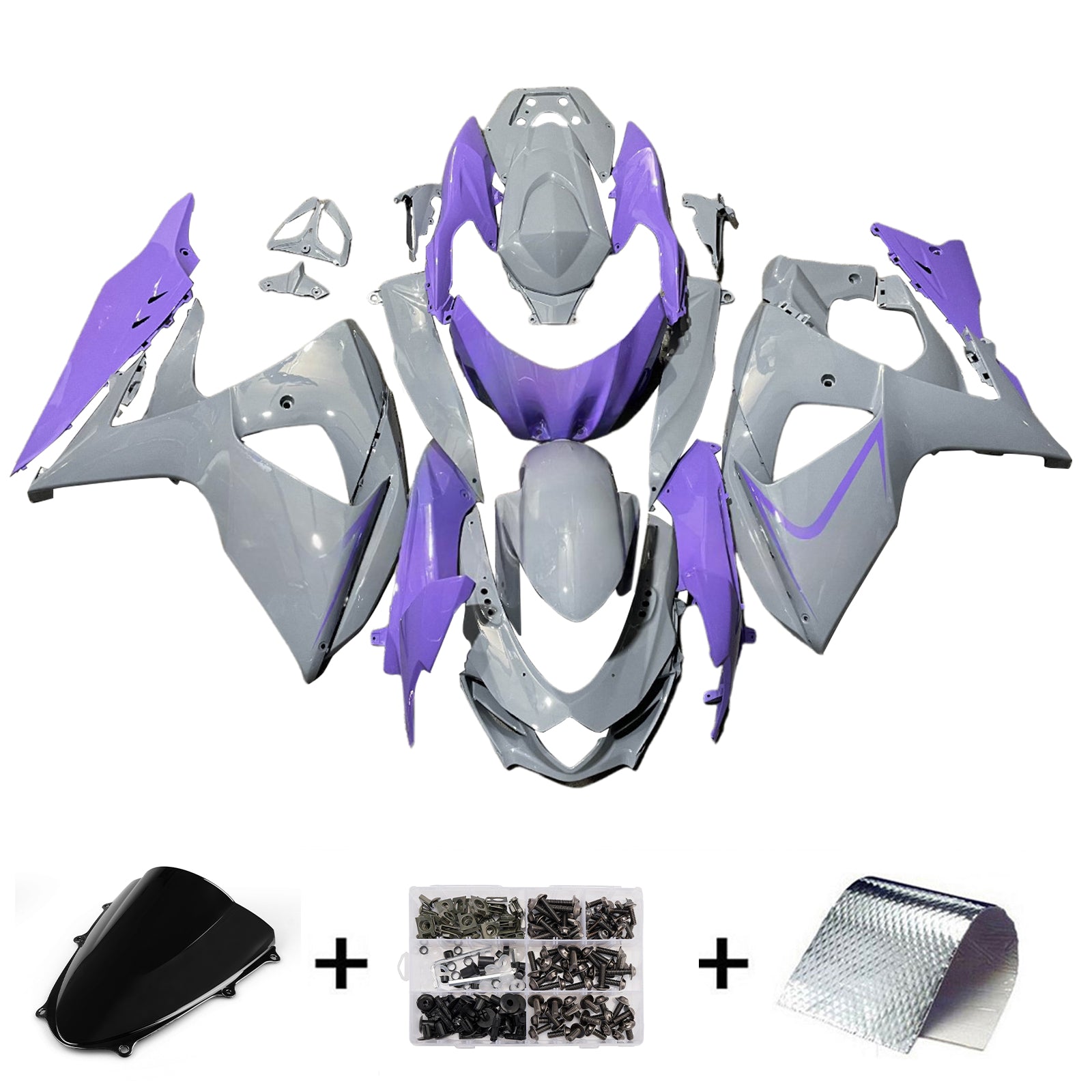 Amotopart 2009-2016 Suzuki GSXR1000 Graupurple Verkleidungskit