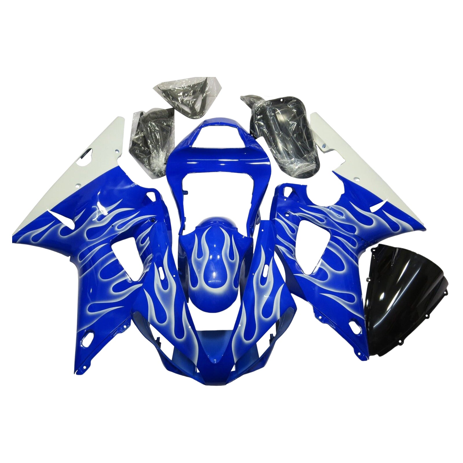 Amotopart 2000-2001 Yamaha YZF 1000 R1 Blue White Fairing Kit