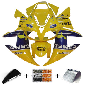 Amotopart 2002-2003 Yamaha YZF R1 Blue Yellow Fairing Kit