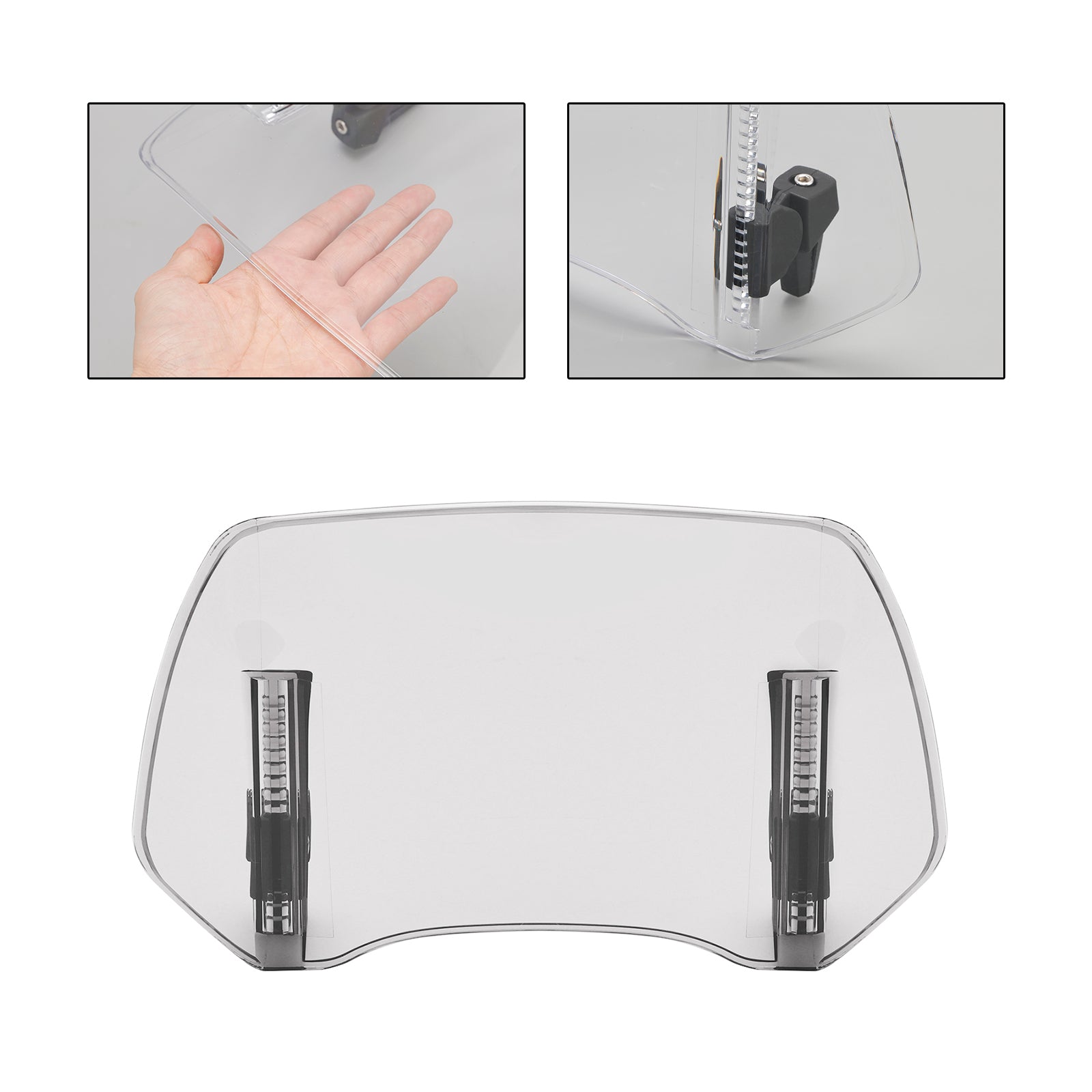 Universal Adjustable Windshield Clip On Wind Screen Deflector Extension Spoiler