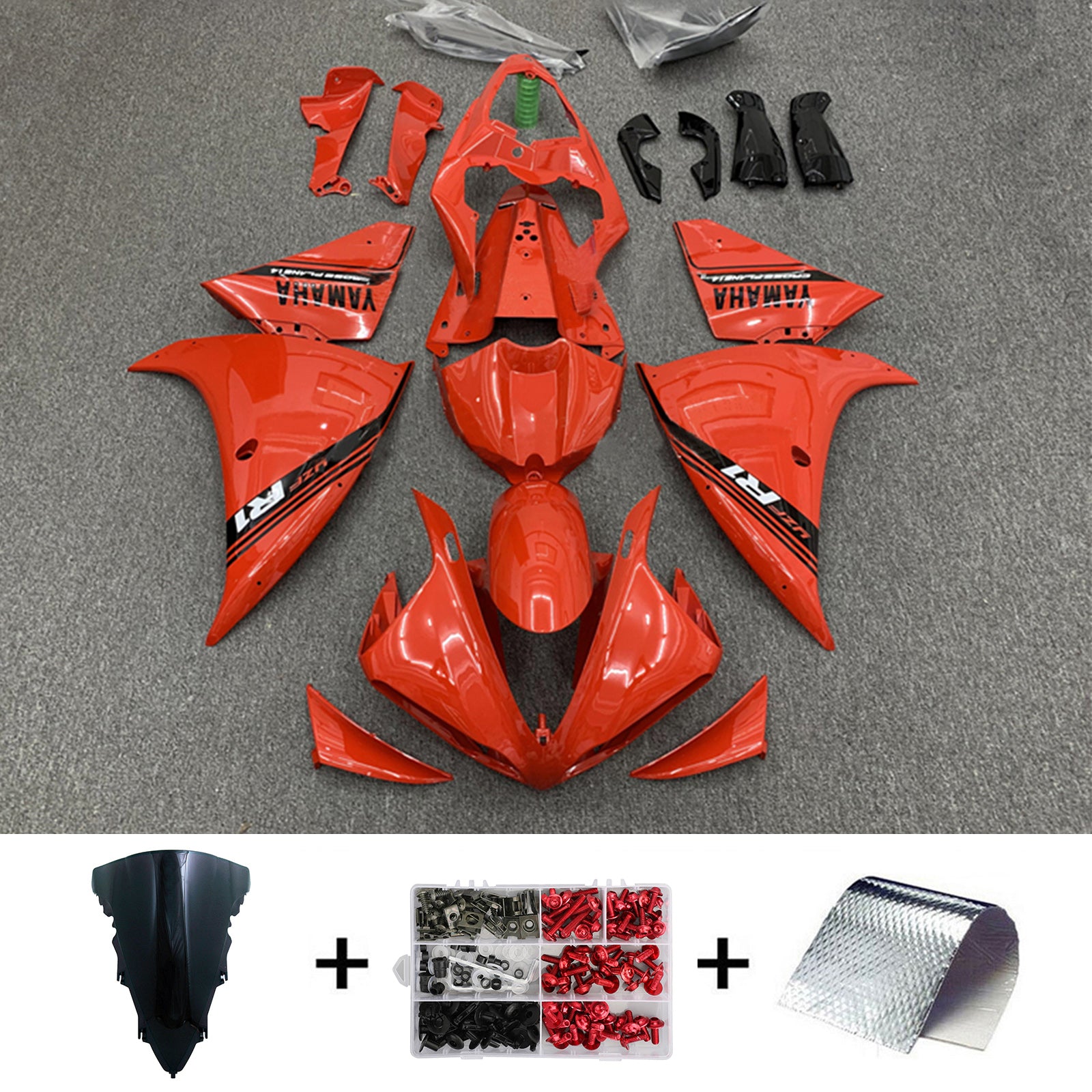 Amotopart 2012-2014 Yamaha YZF 1000 R1 Kit de carenado naranja