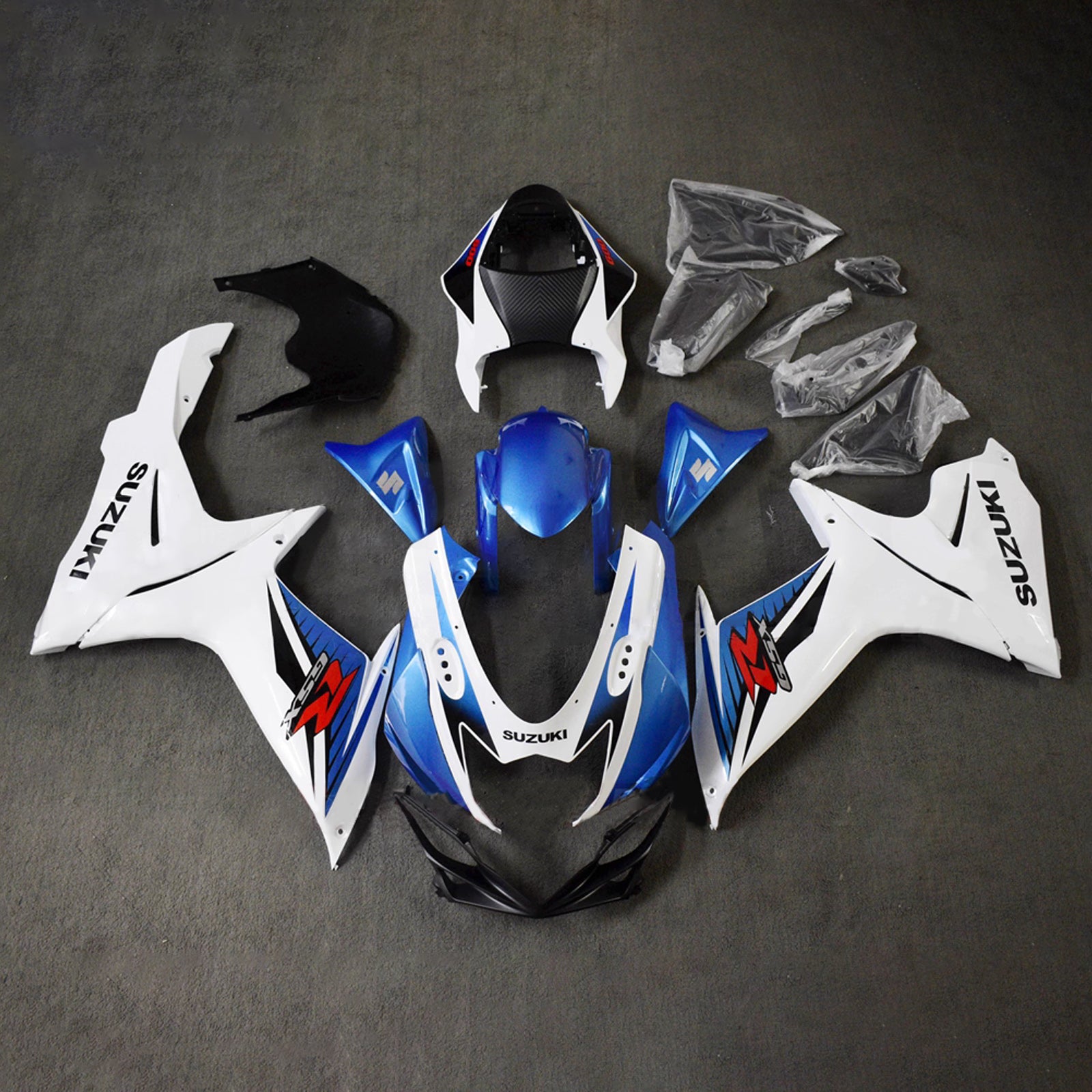Amotopart 2011-2026 Suzuki GSXR 600/750 White Blue Black Fairing Kit