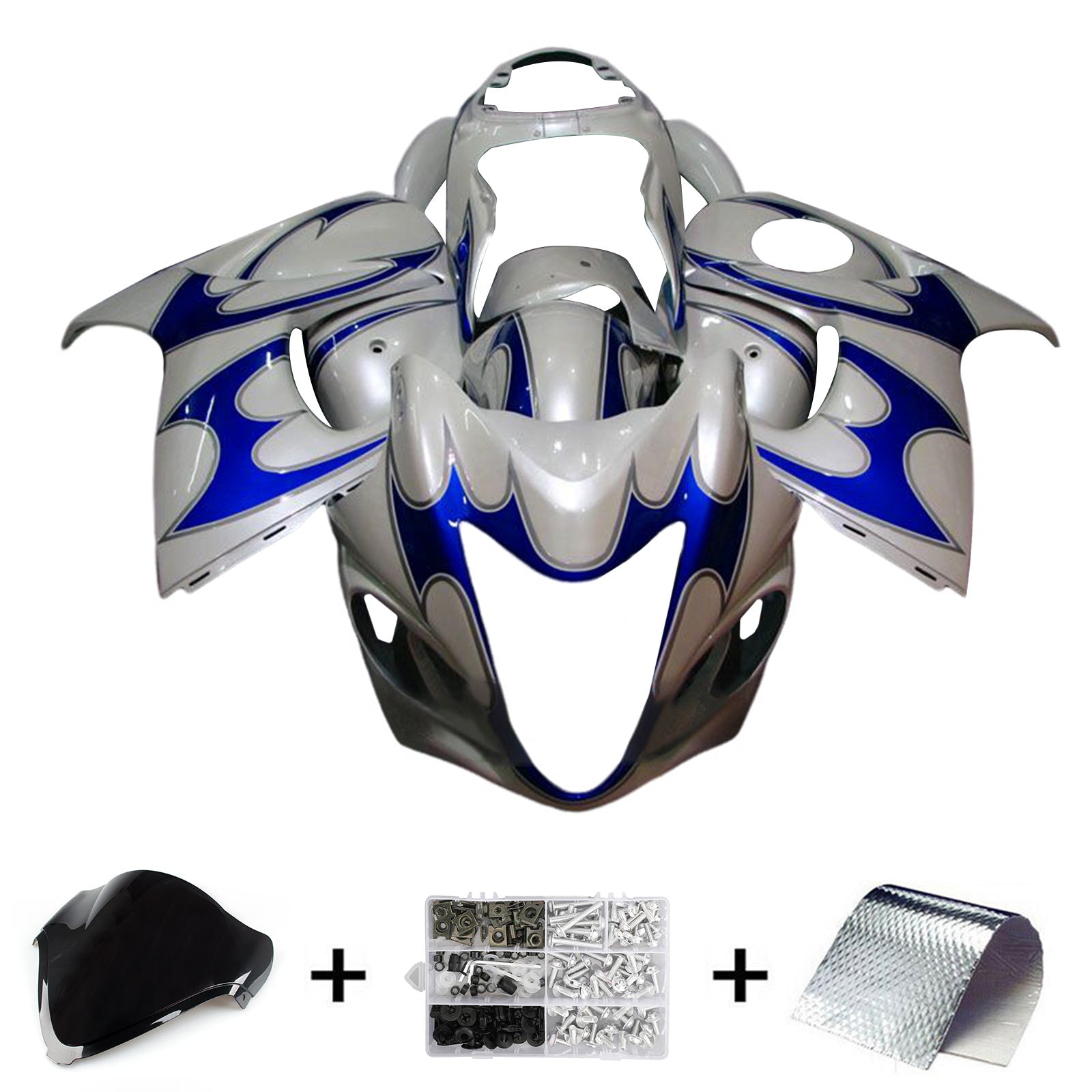 Amotopart 2008-2020 Suzuki GSX1300R Silver Fairing Kit