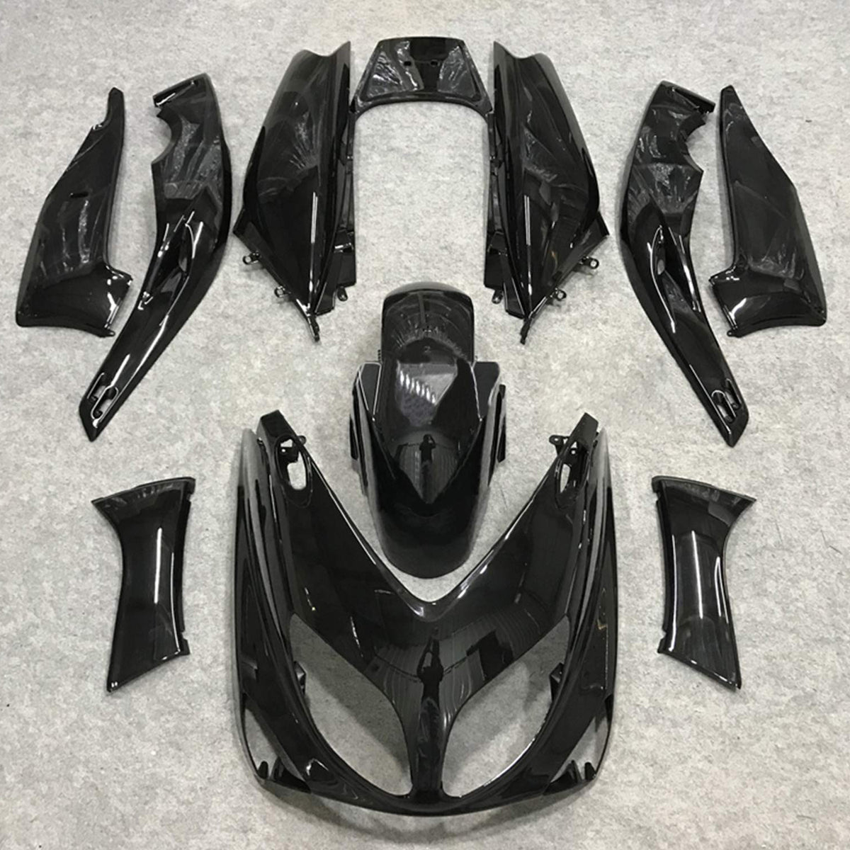 Amotopart 2001–2007 T-Max Yamaha glänzend schwarzes Verkleidungsset