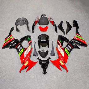 Kit carena Amotopart 2008-2010 Kawasaki ZX10R rosso e nero Style3