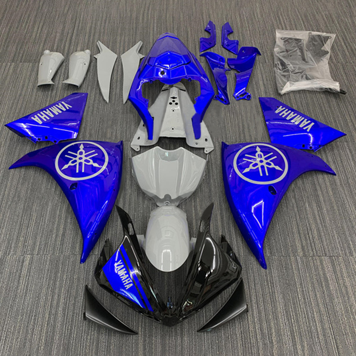 Amotopart 2012-2014 Kit carena Yamaha YZF 1000 R1 nero blu grigio