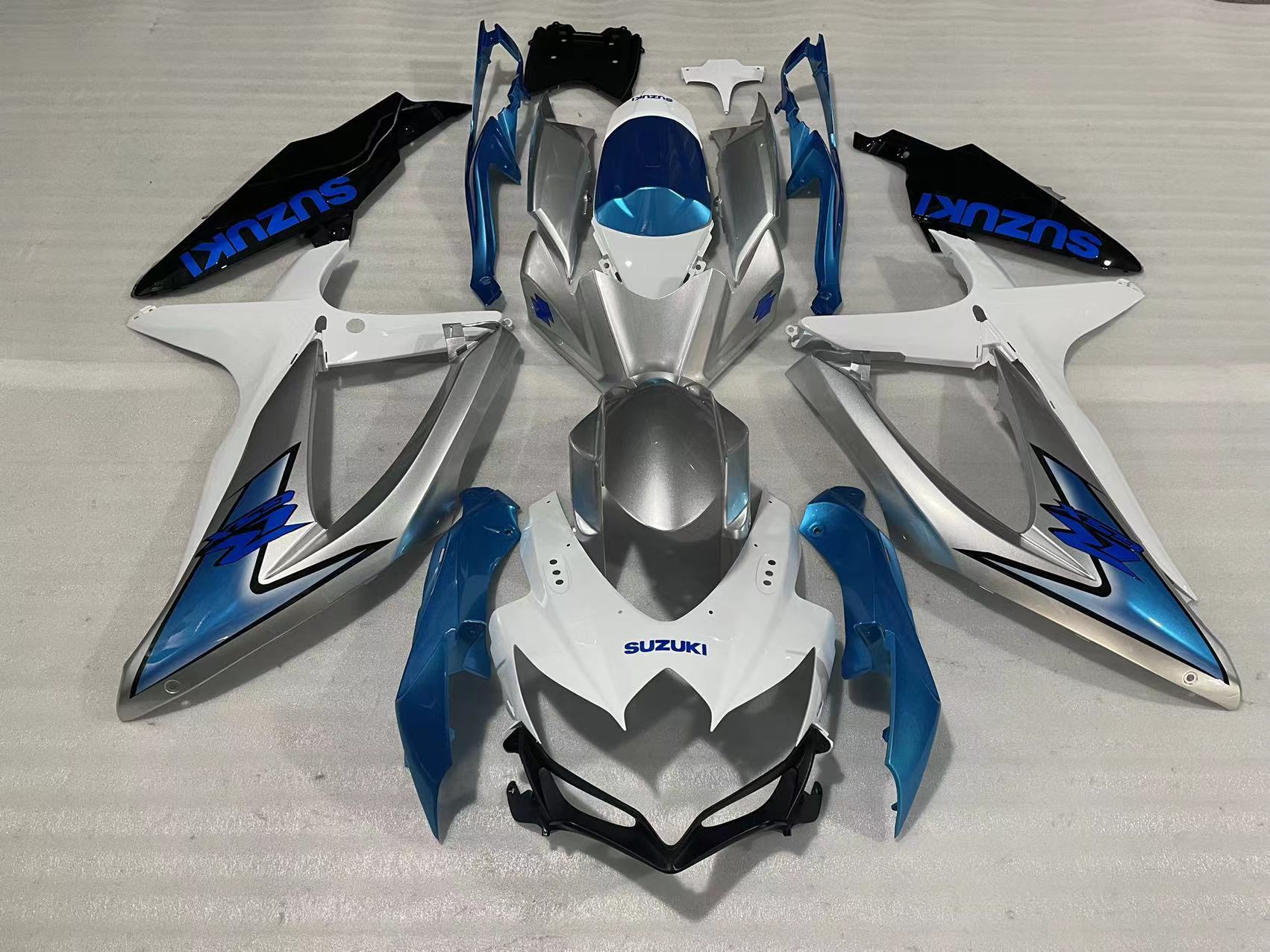 Amotopart 2008-2010 Kit carena Suzuki GSXR600/750 bianco e azzurro