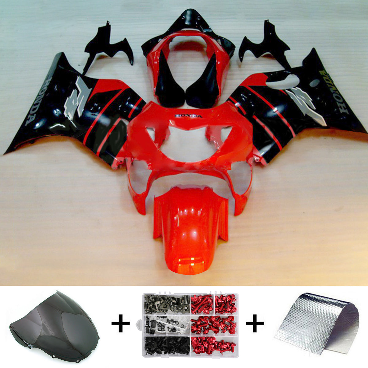 Amotopart 1999-2000 CBR600 F4 Honda Kit de carénage rouge et noir