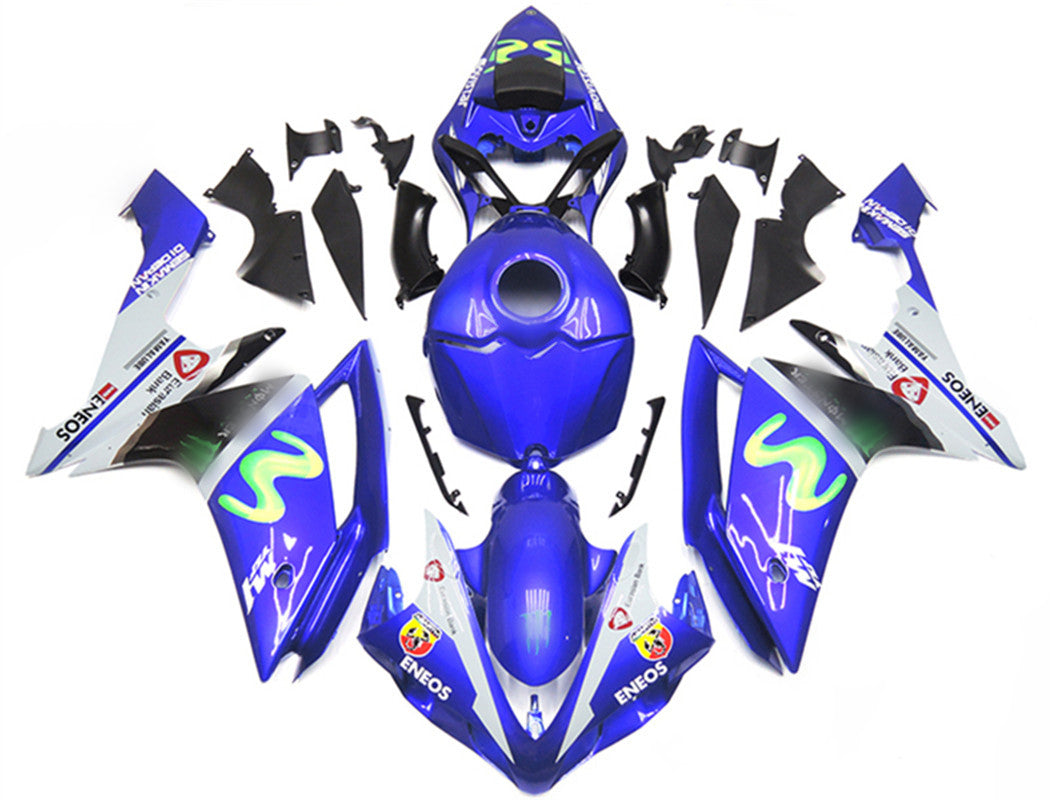 Amotopart Yamaha YZF 1000 R1 2007-2008 Kit de carenado azul y blanco